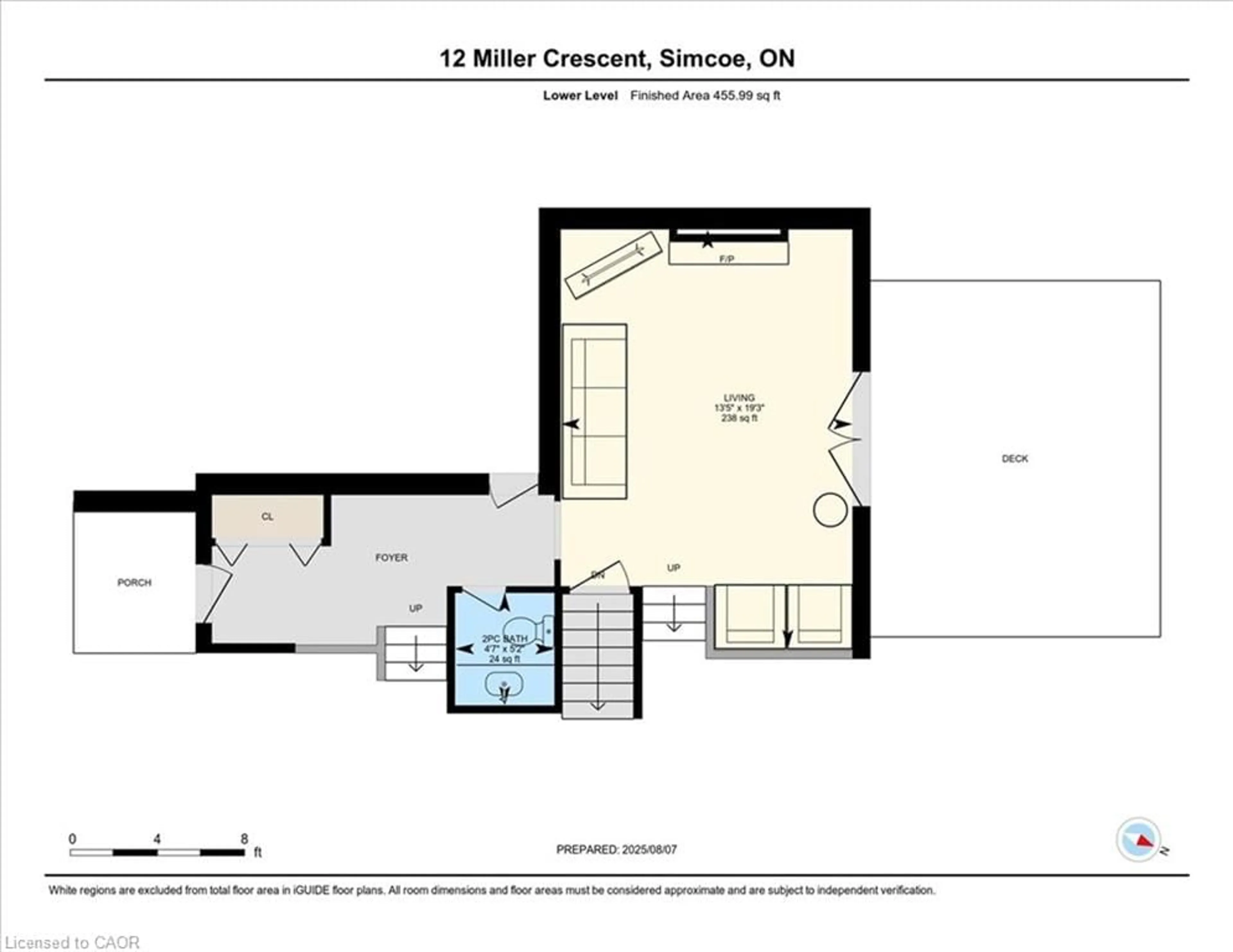 Floor plan for 12 Miller Cres, Simcoe Ontario N3Y 4R1