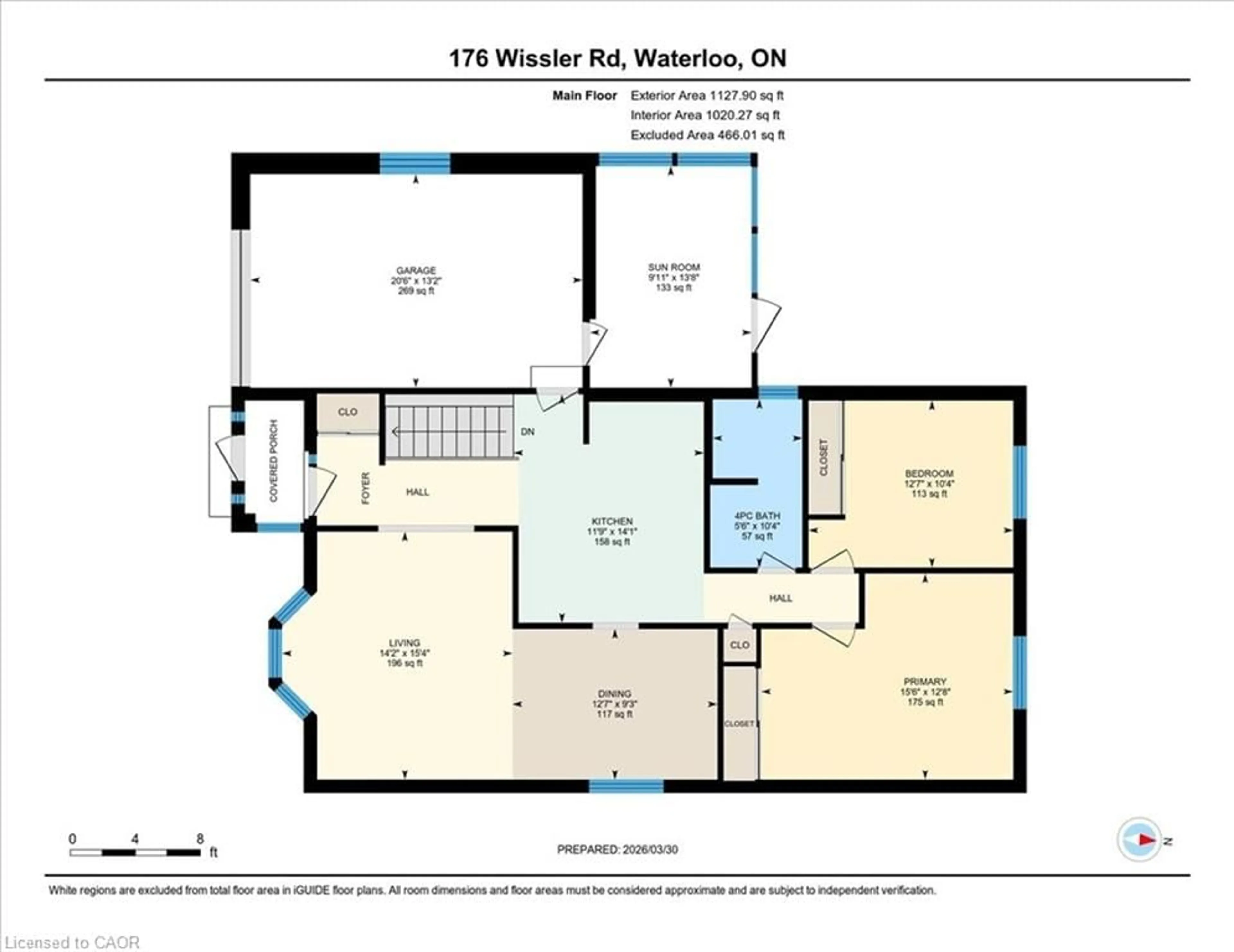 Floor plan for 176 Wissler Rd, Waterloo Ontario N2K 2X4