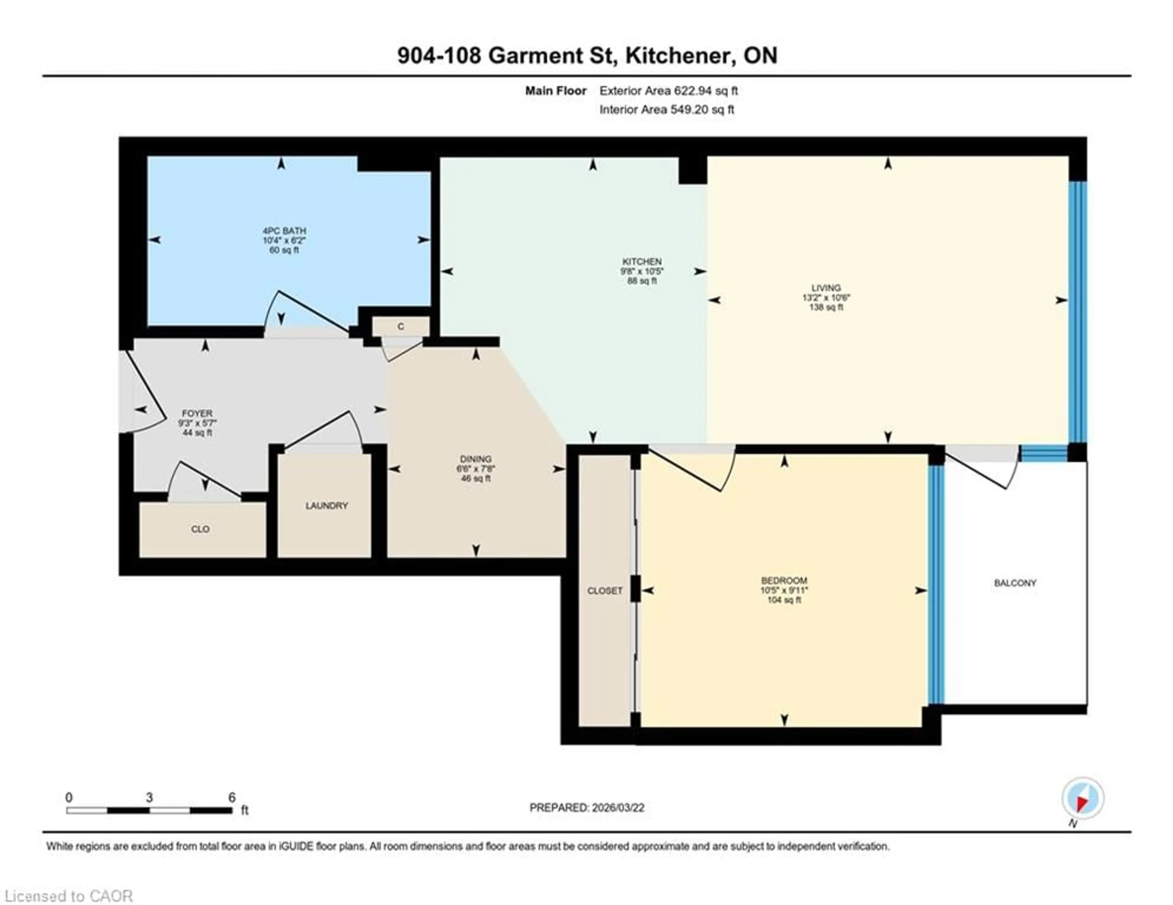 Floor plan for 108 Garment St #904, Kitchener Ontario N2G 0E2