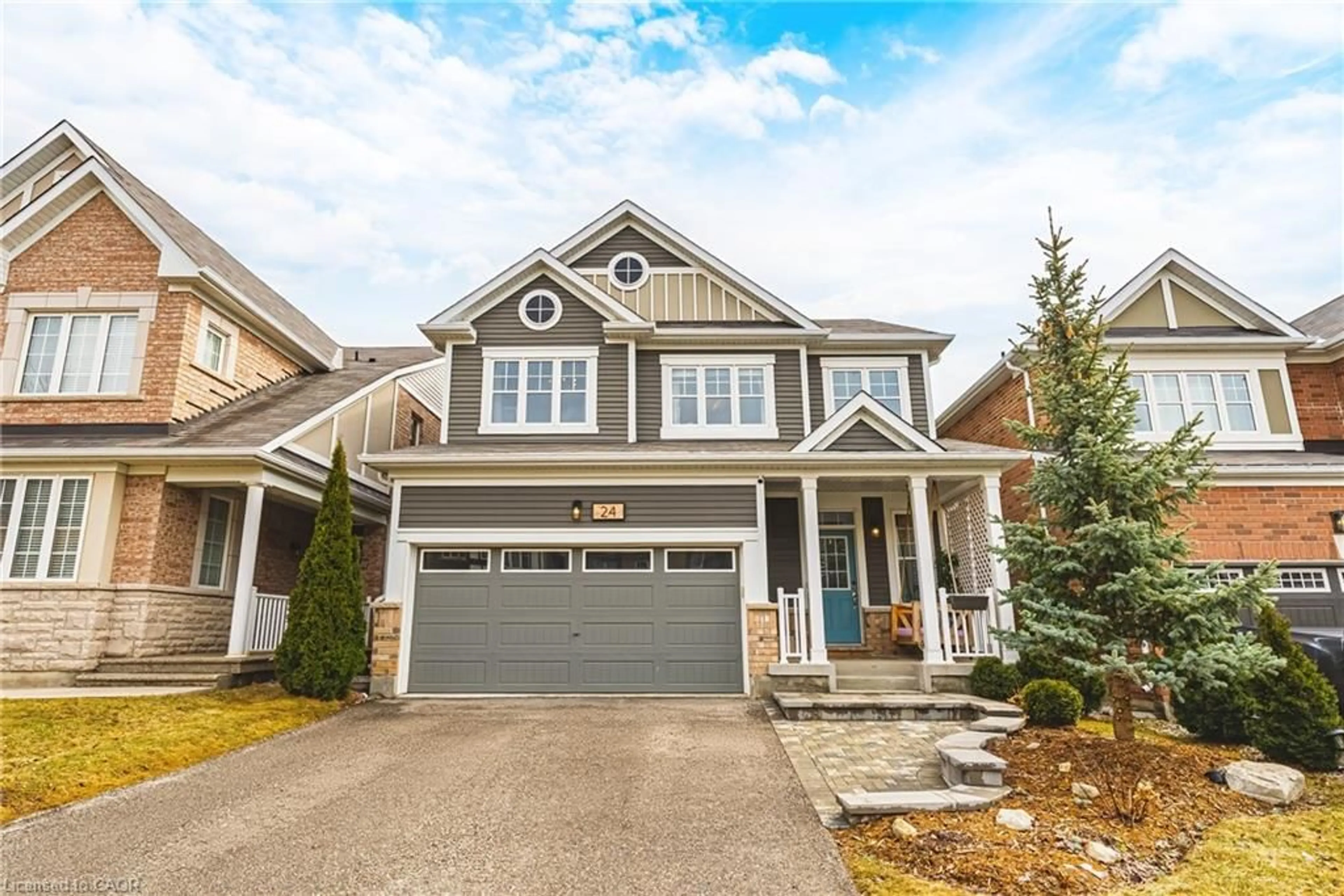 Home with vinyl exterior material, street for 24 Stillwater Cres, Waterdown Ontario L8B 1V6