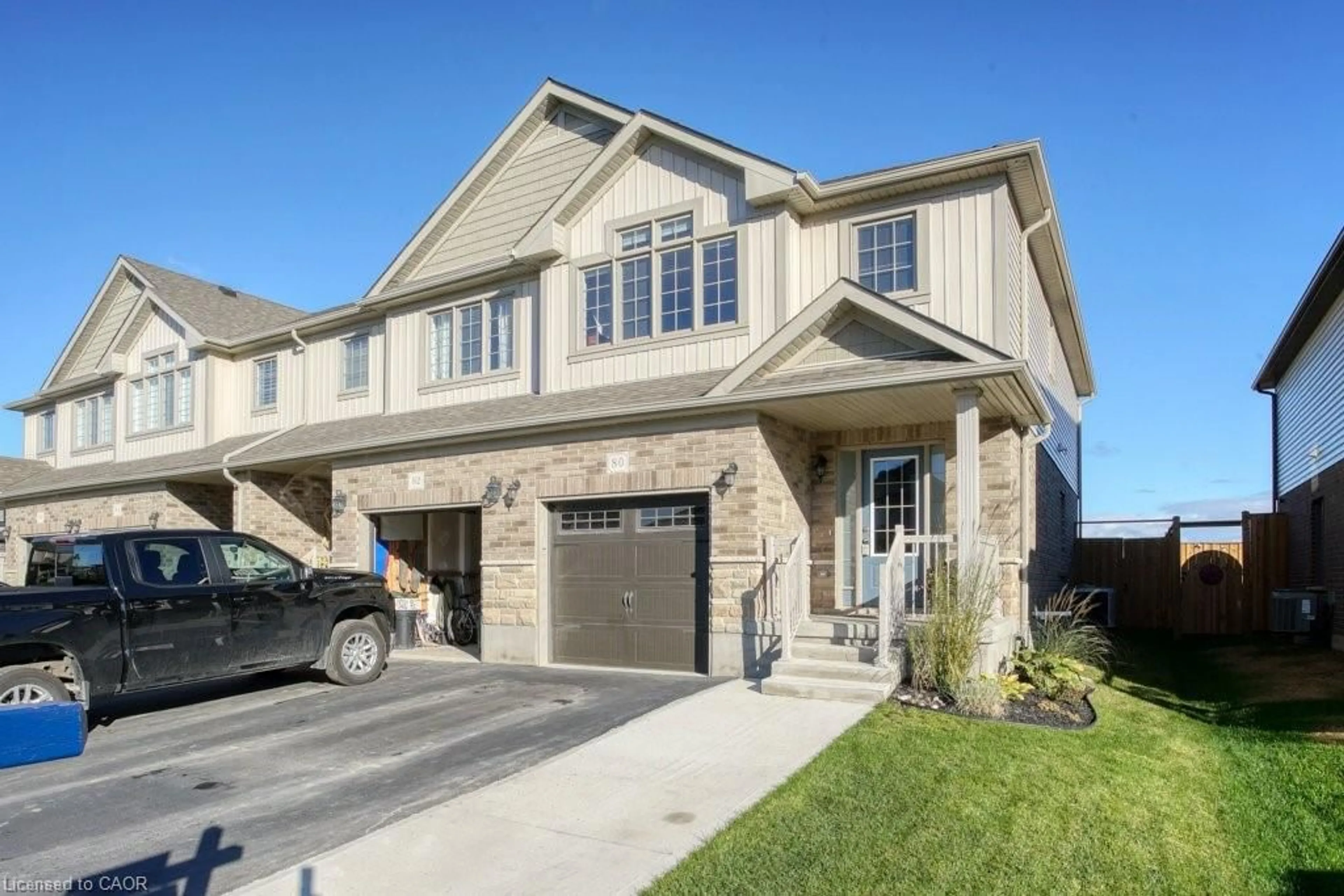 Home with brick exterior material, street for 80 Miranda Path, Elmira Ontario N3B 1N3