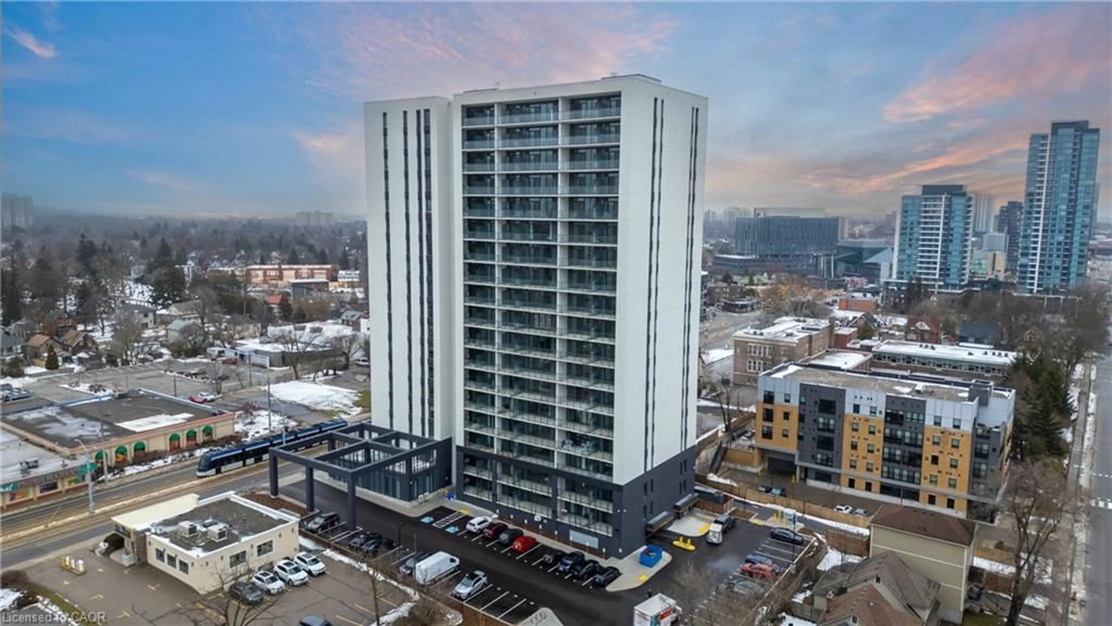 A pic from outside/outdoor area/front of a property/back of a property/a pic from drone, building for 741 King St #1112, Kitchener Ontario N2G 1E5