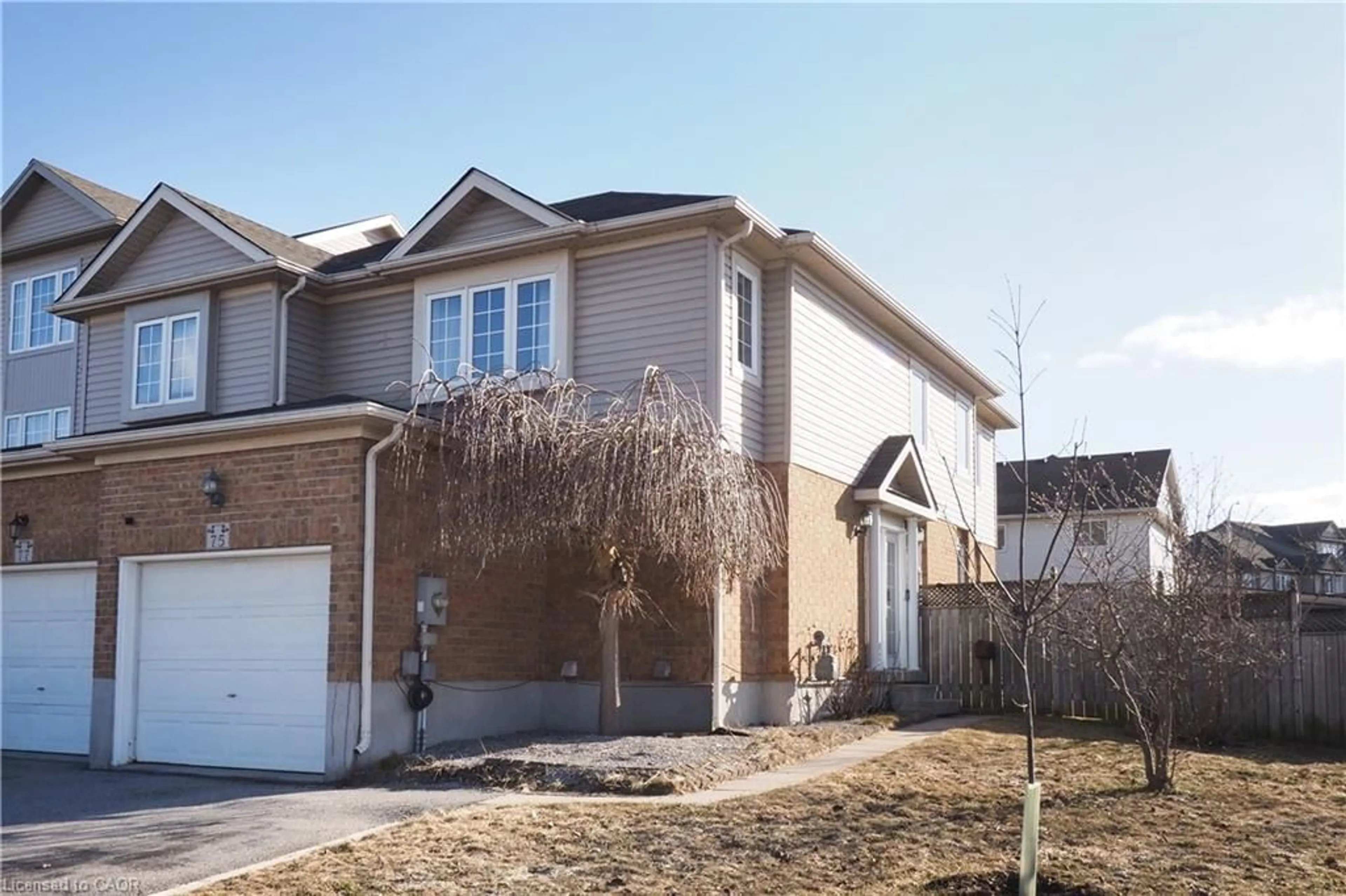 Home with vinyl exterior material, street for 75 Donnenwerth Dr, Kitchener Ontario N2E 3W6