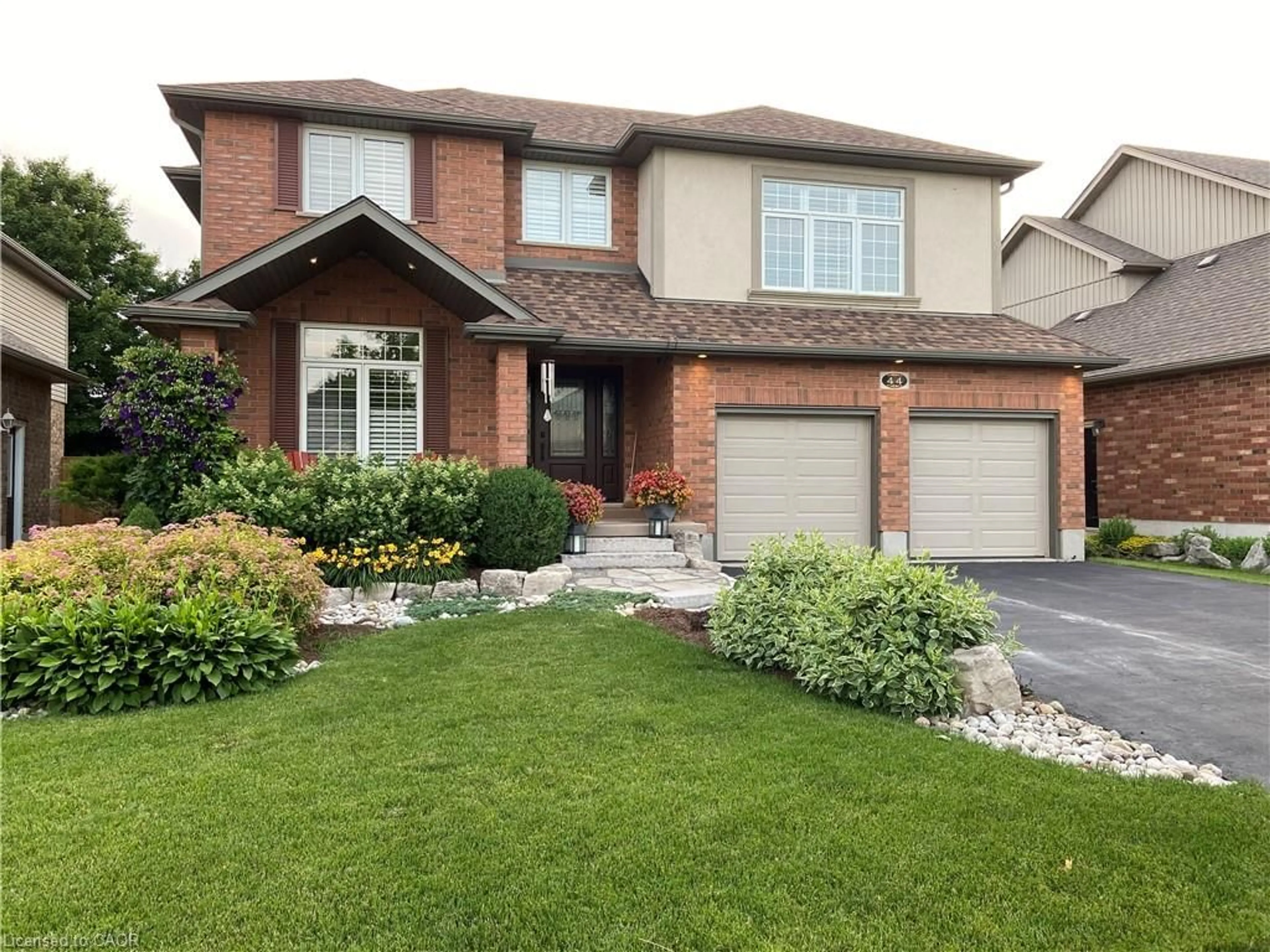 Home with brick exterior material, street for 44 Crane Cres, Elmira Ontario N3B 3M3