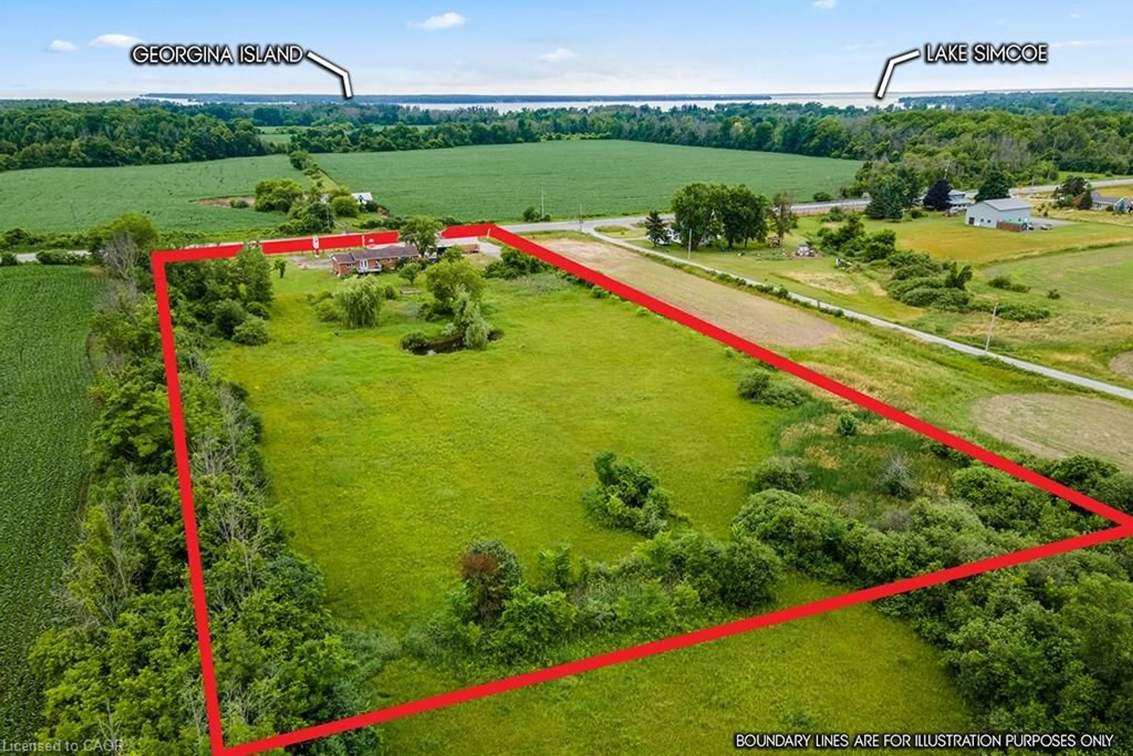 A pic from outside/outdoor area/front of a property/back of a property/a pic from drone, water/lake/river/ocean view for 27887 Highway 48 Hwy, York Ontario L0E 1R0