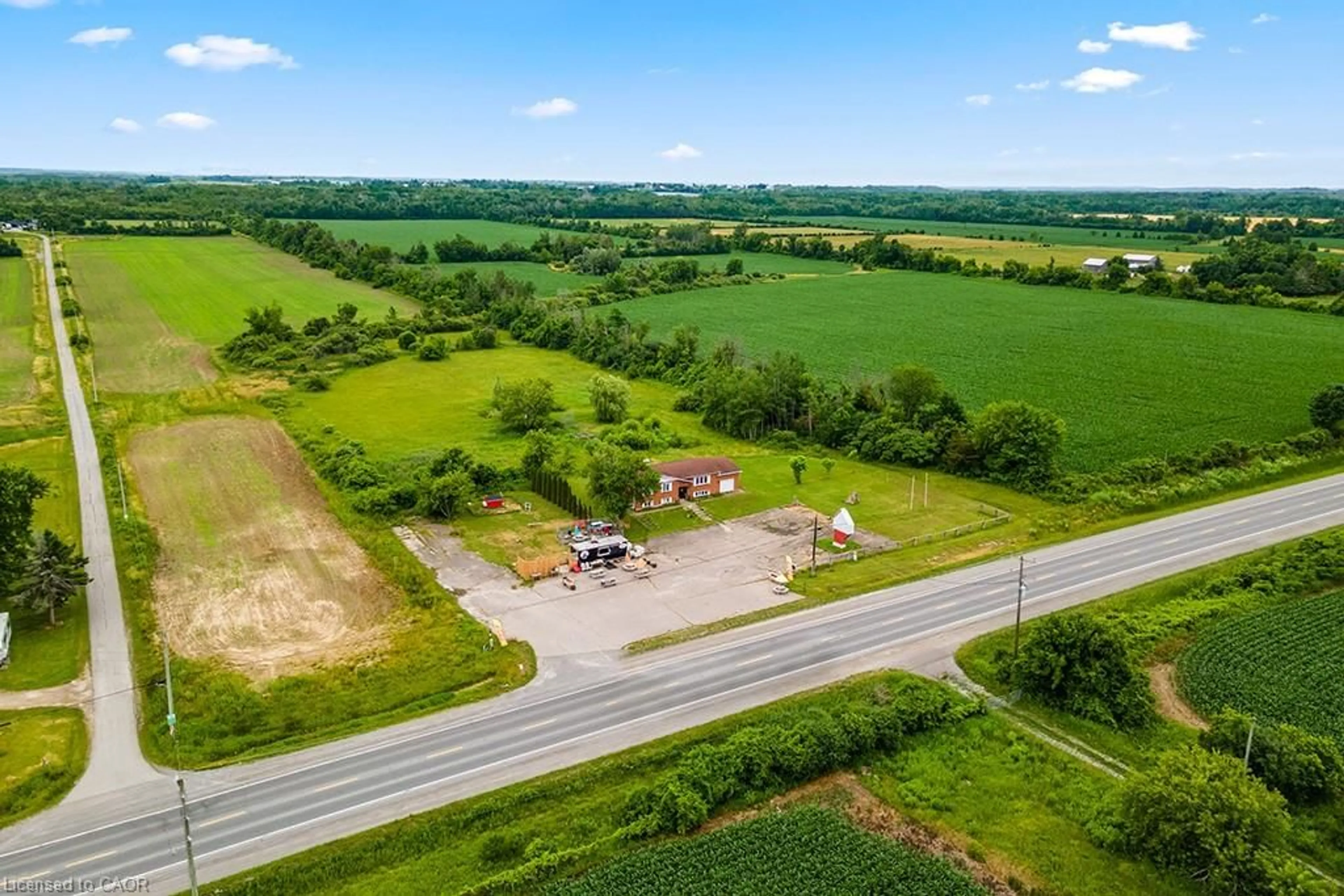 A pic from outside/outdoor area/front of a property/back of a property/a pic from drone, unknown for 27887 Highway 48 Hwy, York Ontario L0E 1R0