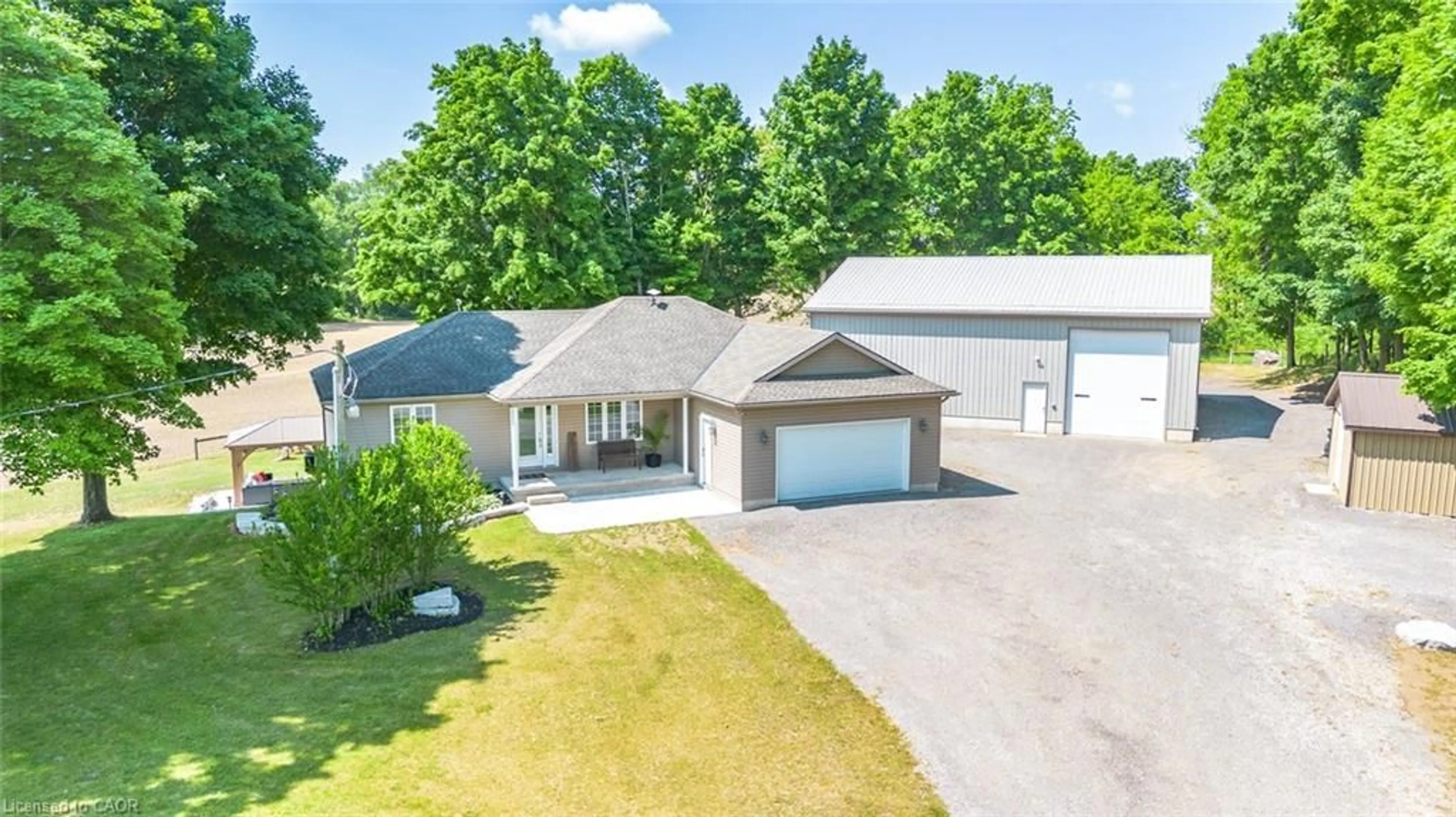 A pic from outside/outdoor area/front of a property/back of a property/a pic from drone, street for 2235 Hazen Rd, Langton Ontario N0E 1G0