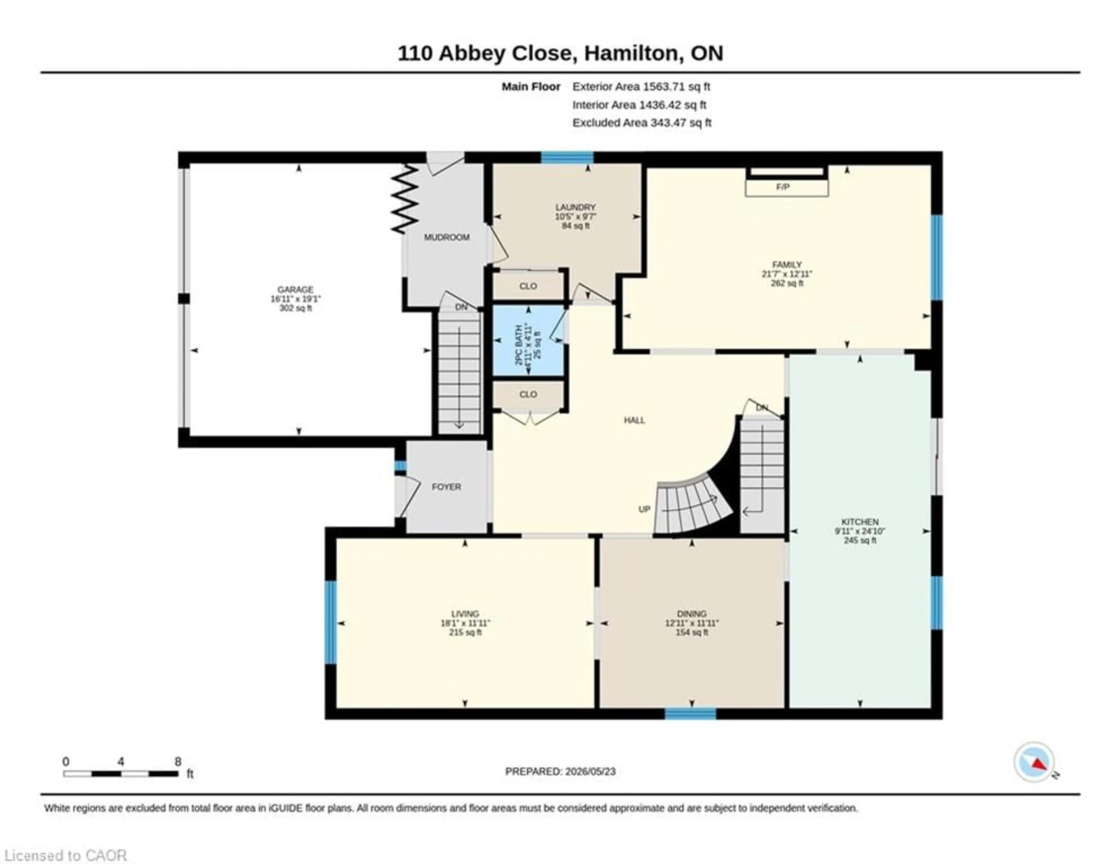 Floor plan for 110 Abbey Close, Ancaster Ontario L9G 4K7