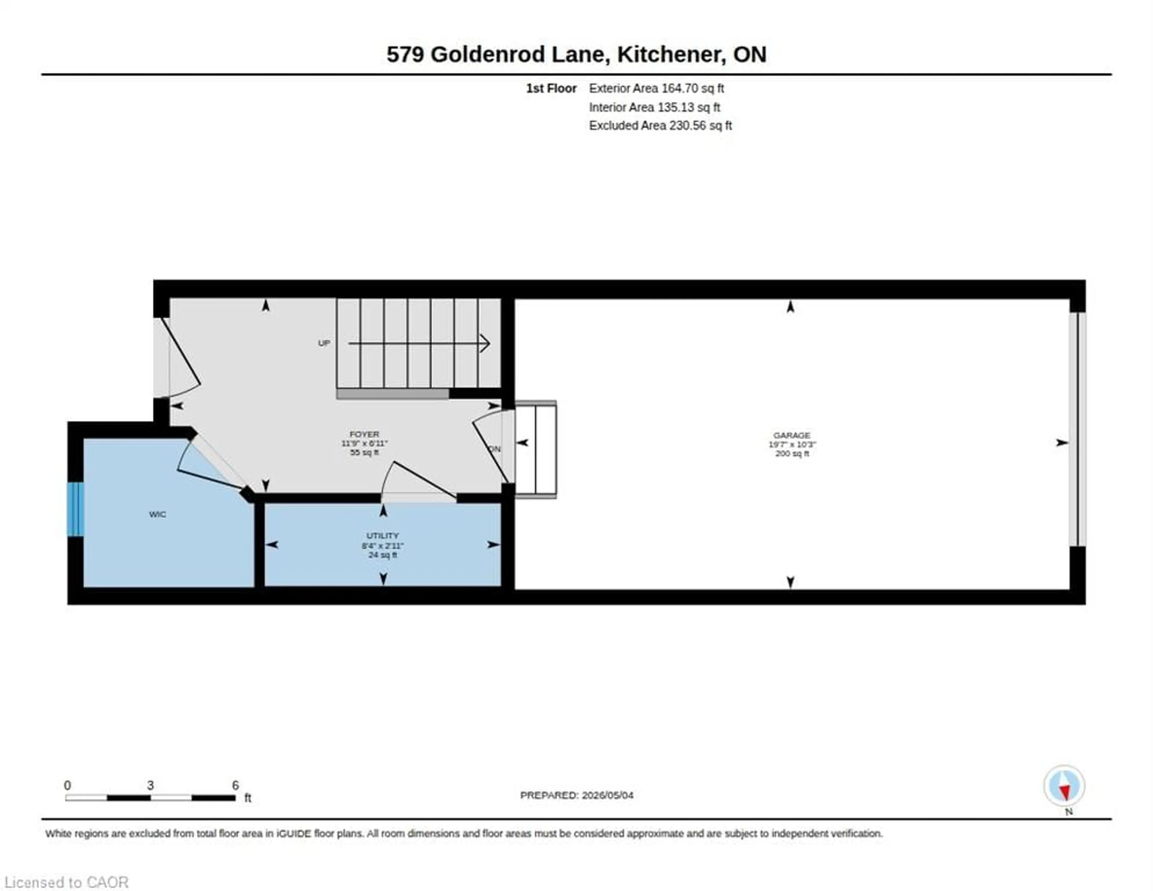 Floor plan for 579 Goldenrod Lane, Kitchener Ontario N2R 0L7
