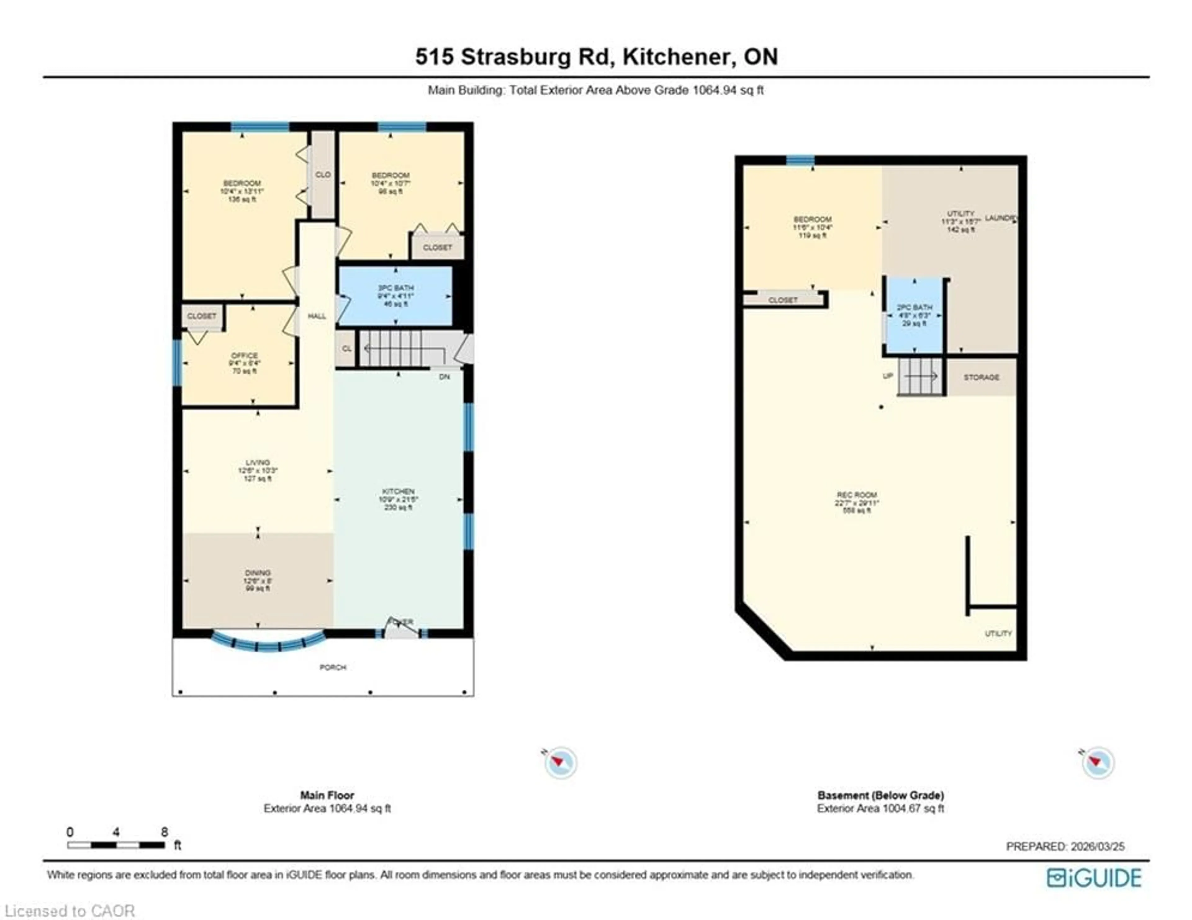Floor plan for 515 Strasburg Rd, Kitchener Ontario N2E 1P1