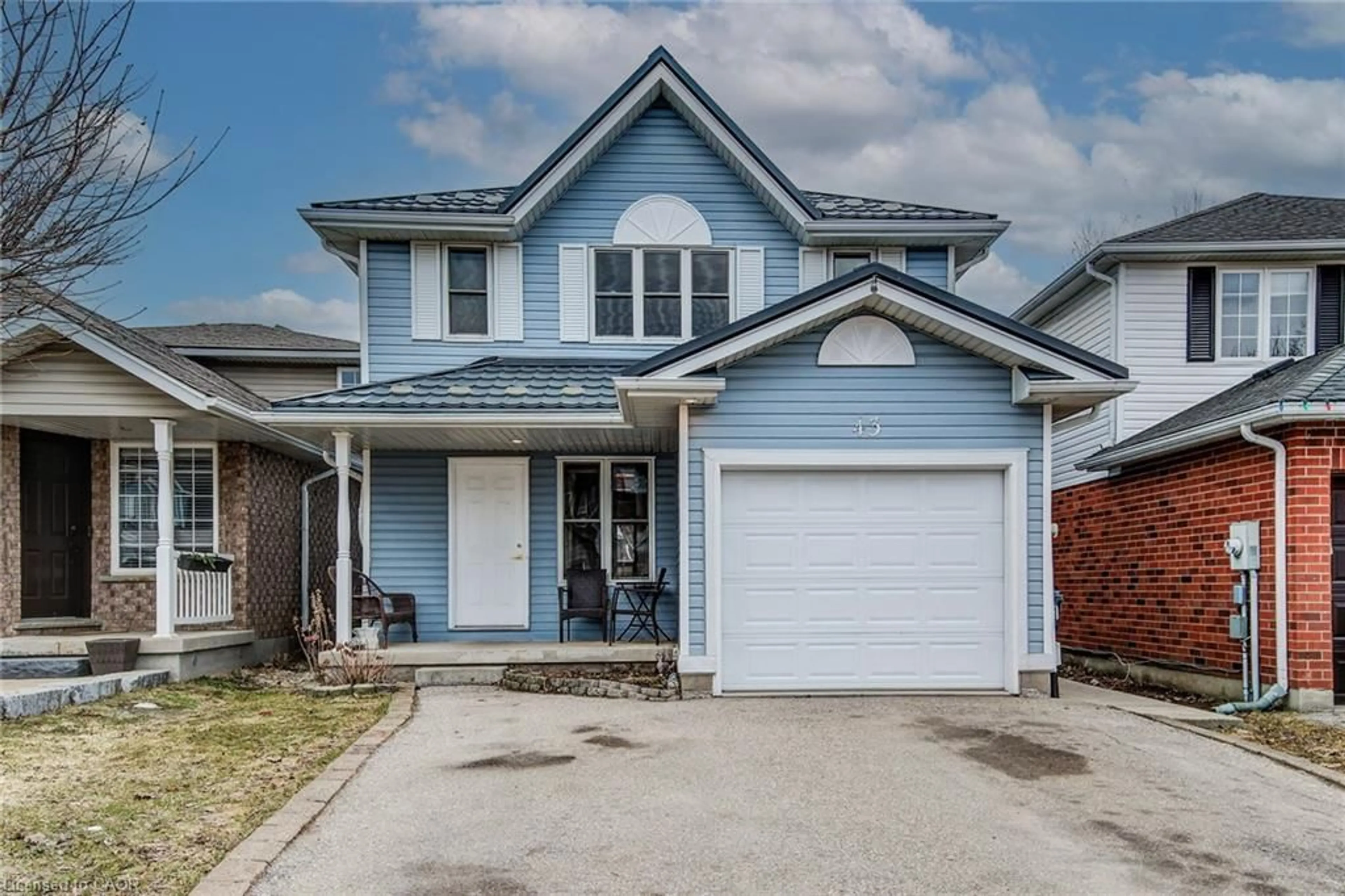 Home with vinyl exterior material, street for 43 Hagan Ave, Guelph Ontario N1E 7B7