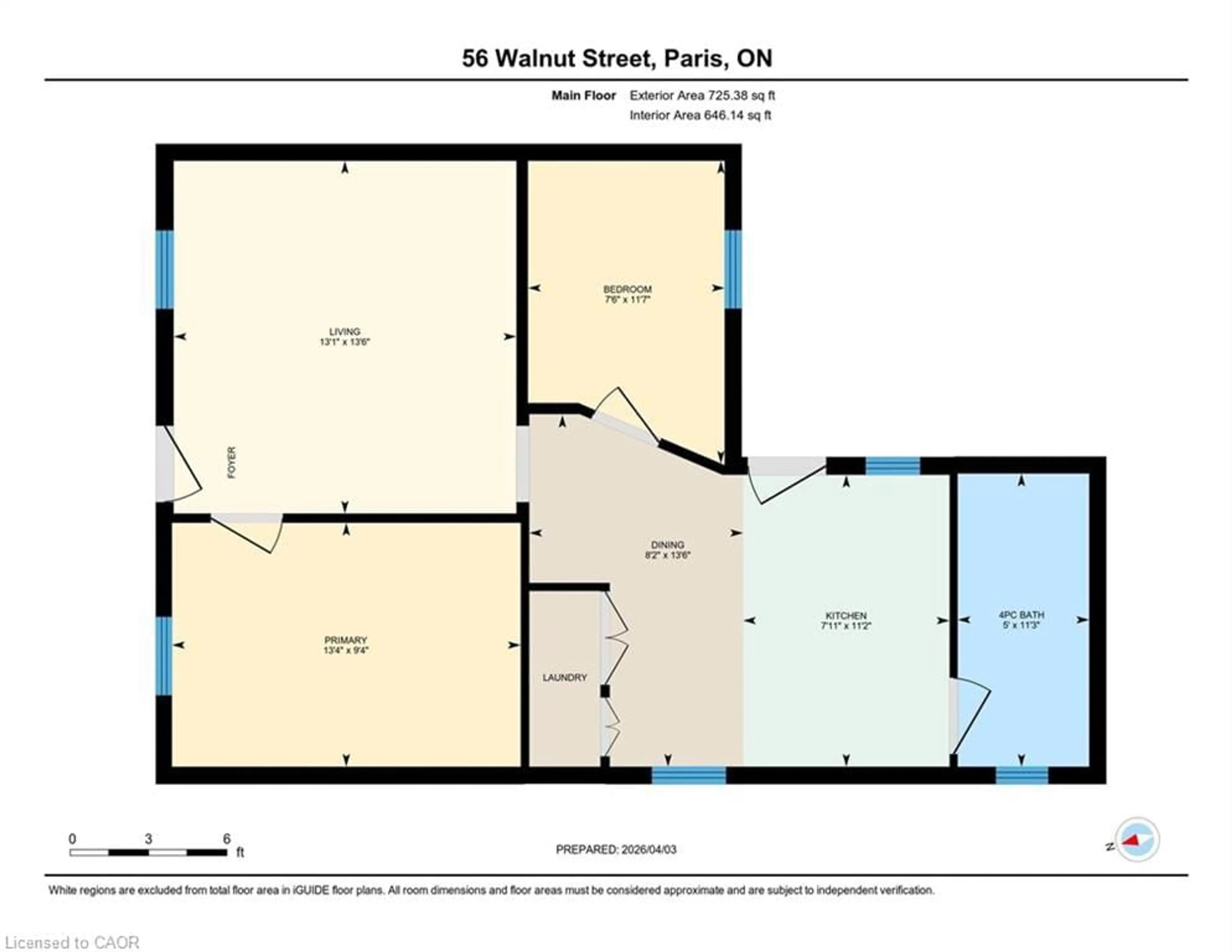 Floor plan for 56 Walnut St, Paris Ontario N3L 2J3