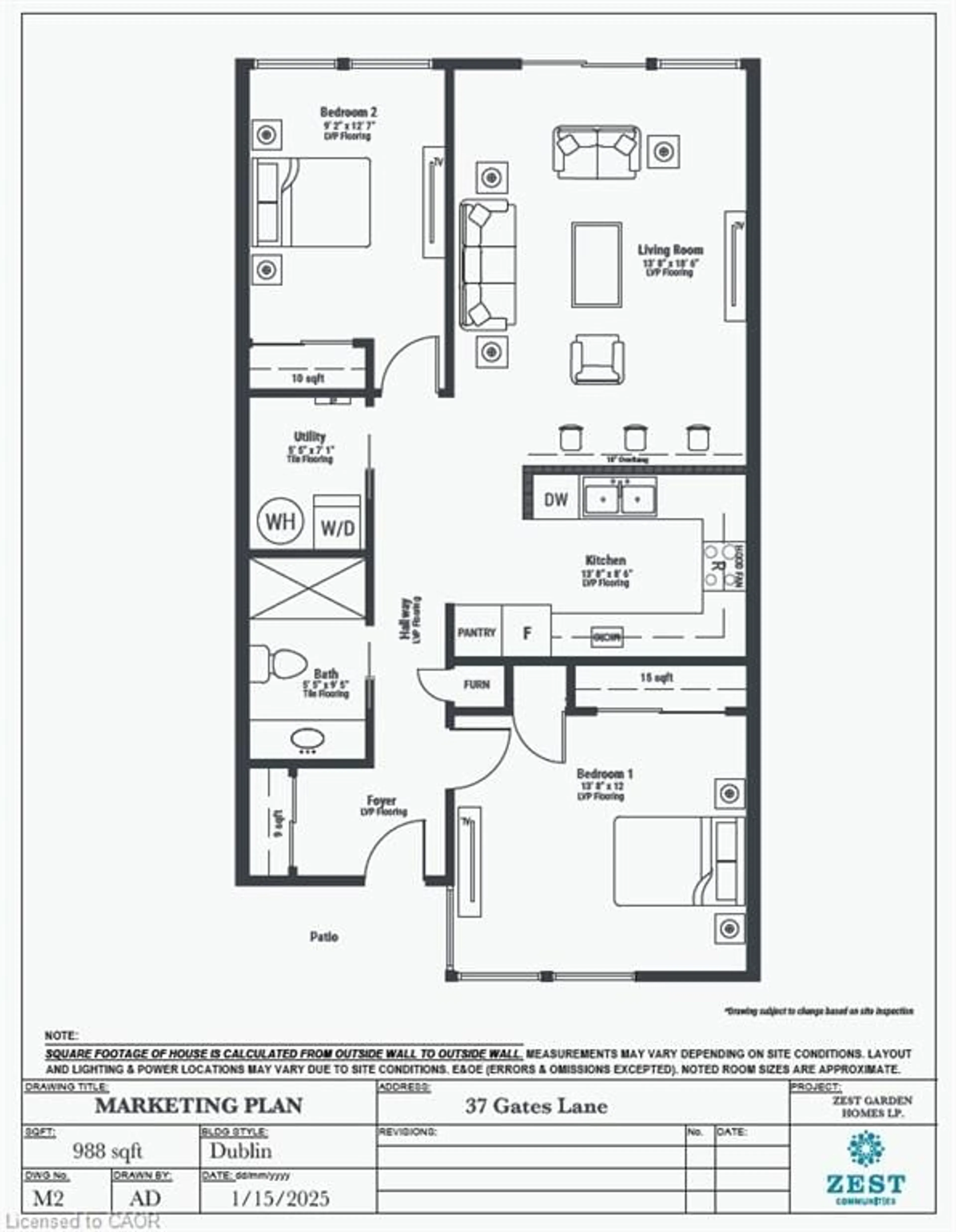 Floor plan for 37 Gates Lane, Hamilton Ontario L9B 1T8