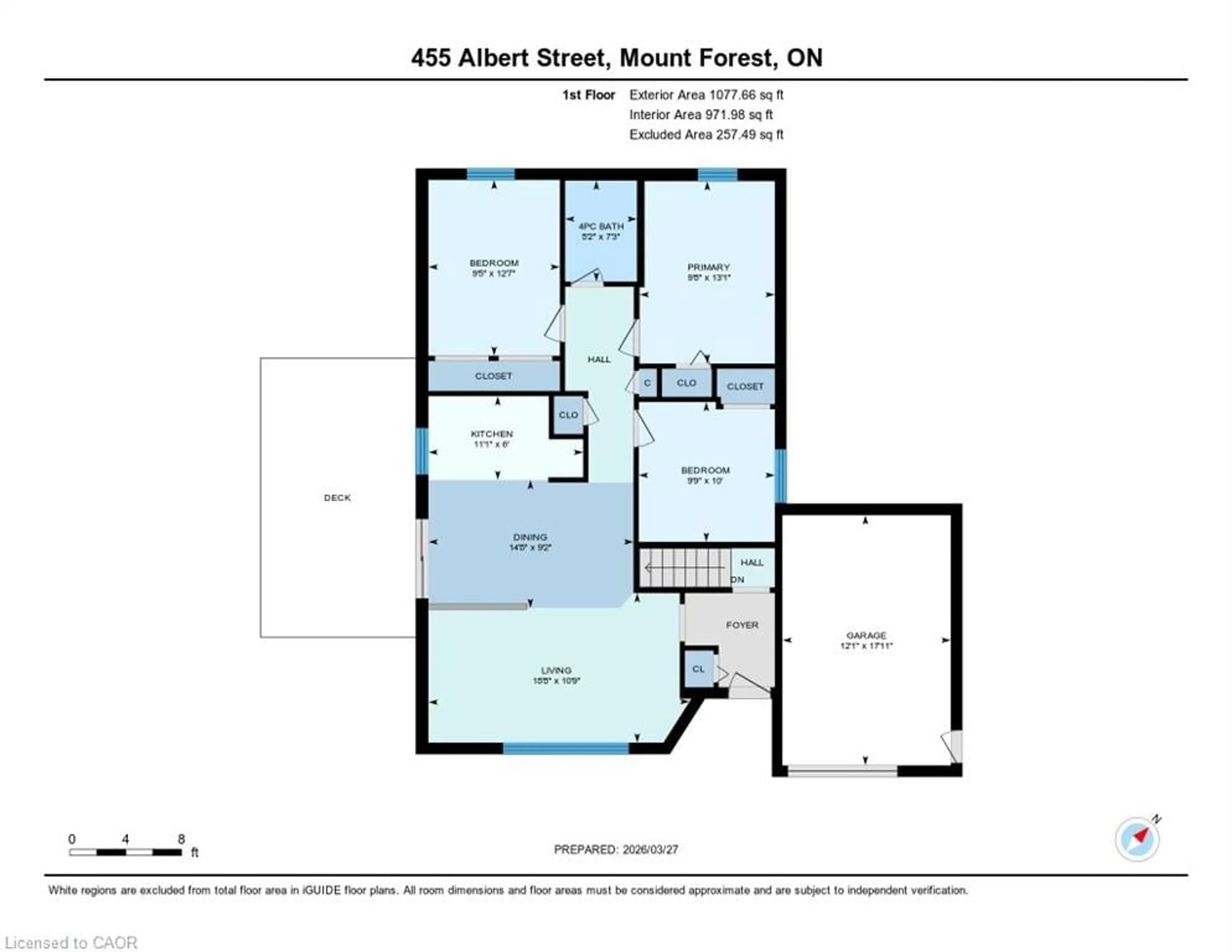 Floor plan for 455 Albert St, Mount Forest Ontario N0G 2L2