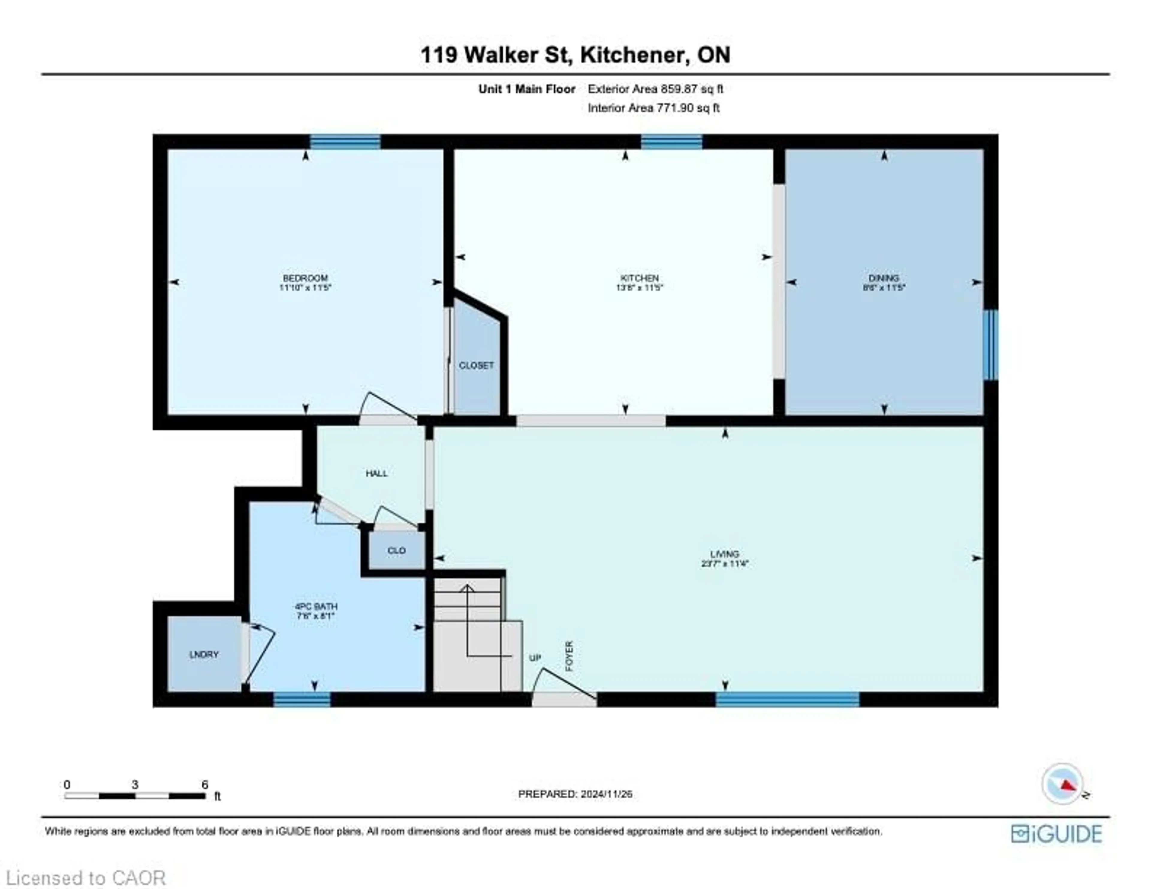 Floor plan for 119 Walker St, Kitchener Ontario N2A 1S4