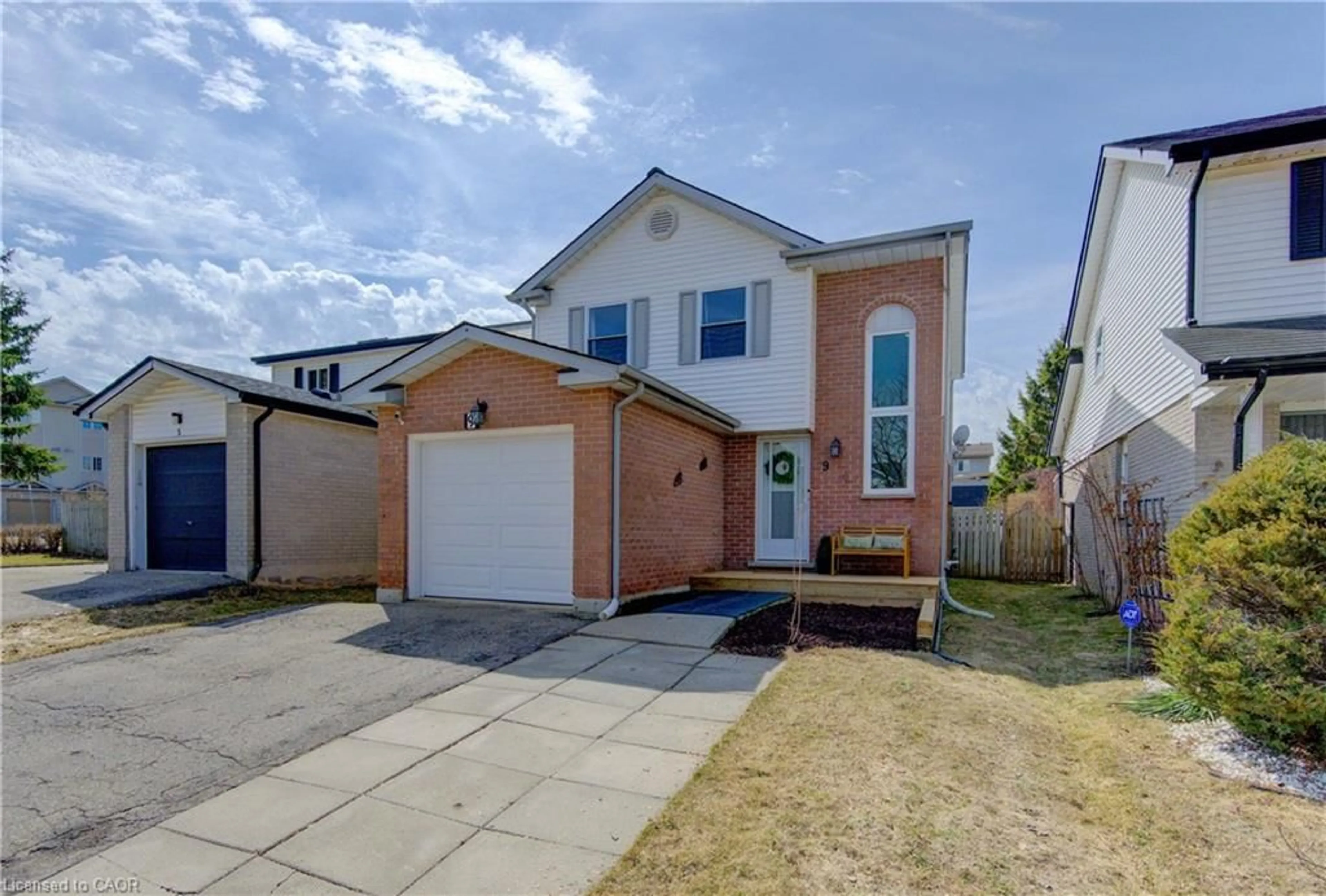 Home with brick exterior material, street for 9 Camrose Crt, Kitchener Ontario N2M 5J3