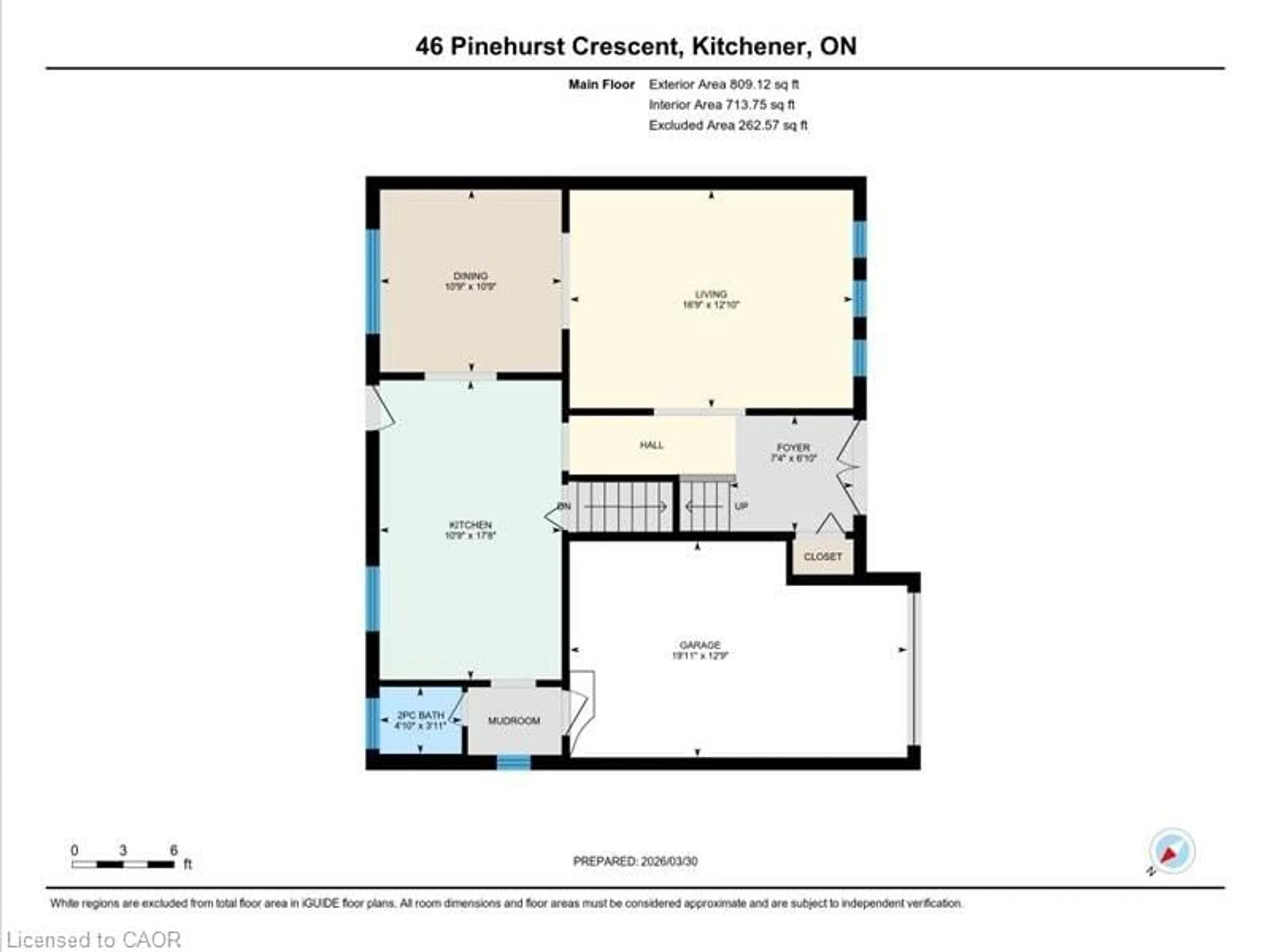 Floor plan for 46 Pinehurst Cres, Kitchener Ontario N2N 1E4