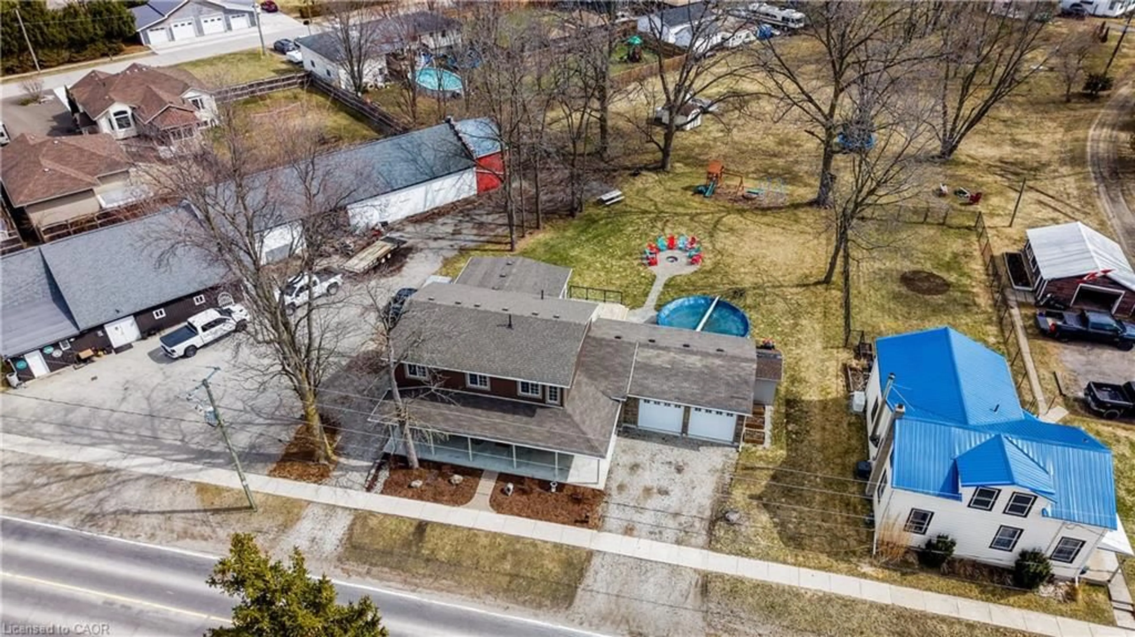 A pic from outside/outdoor area/front of a property/back of a property/a pic from drone, street for 76 Baird St, Bright Ontario N0J 1B0
