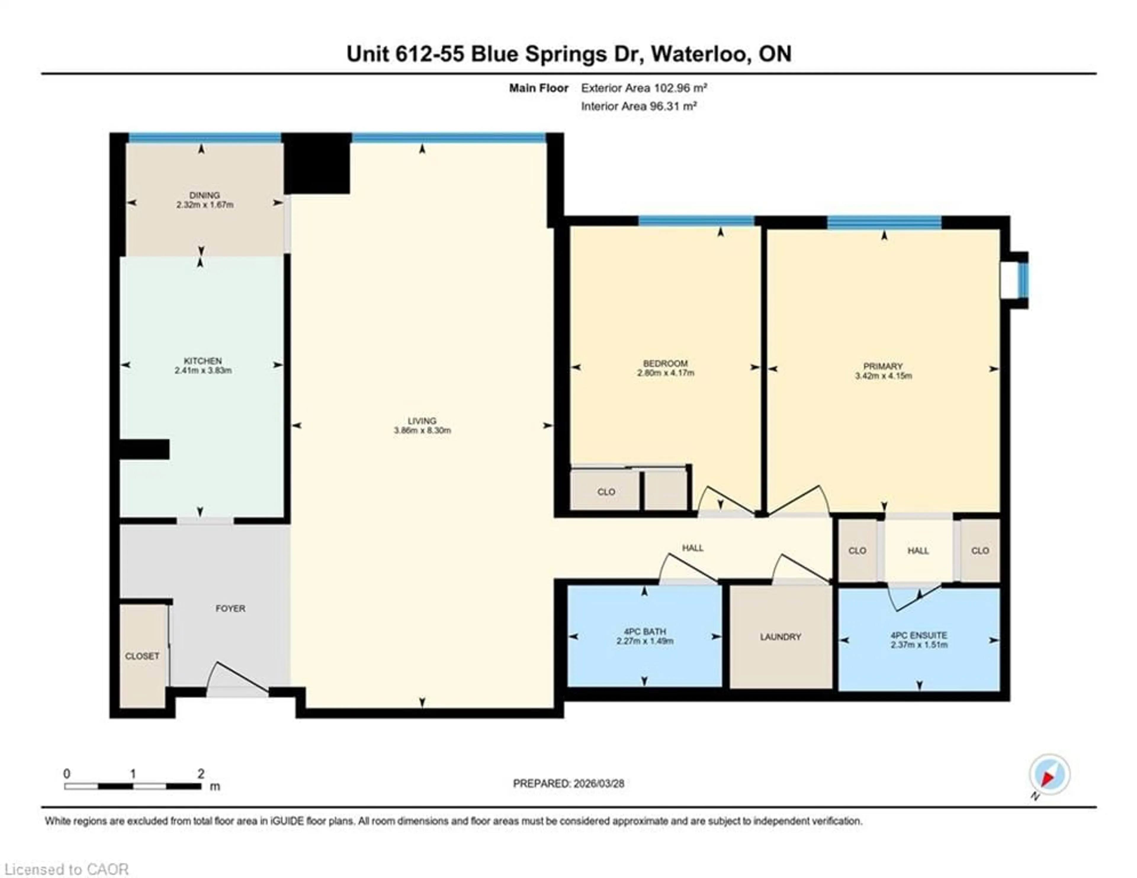 Floor plan for 55 Blue Springs Dr #612, Waterloo Ontario N2J 4T3