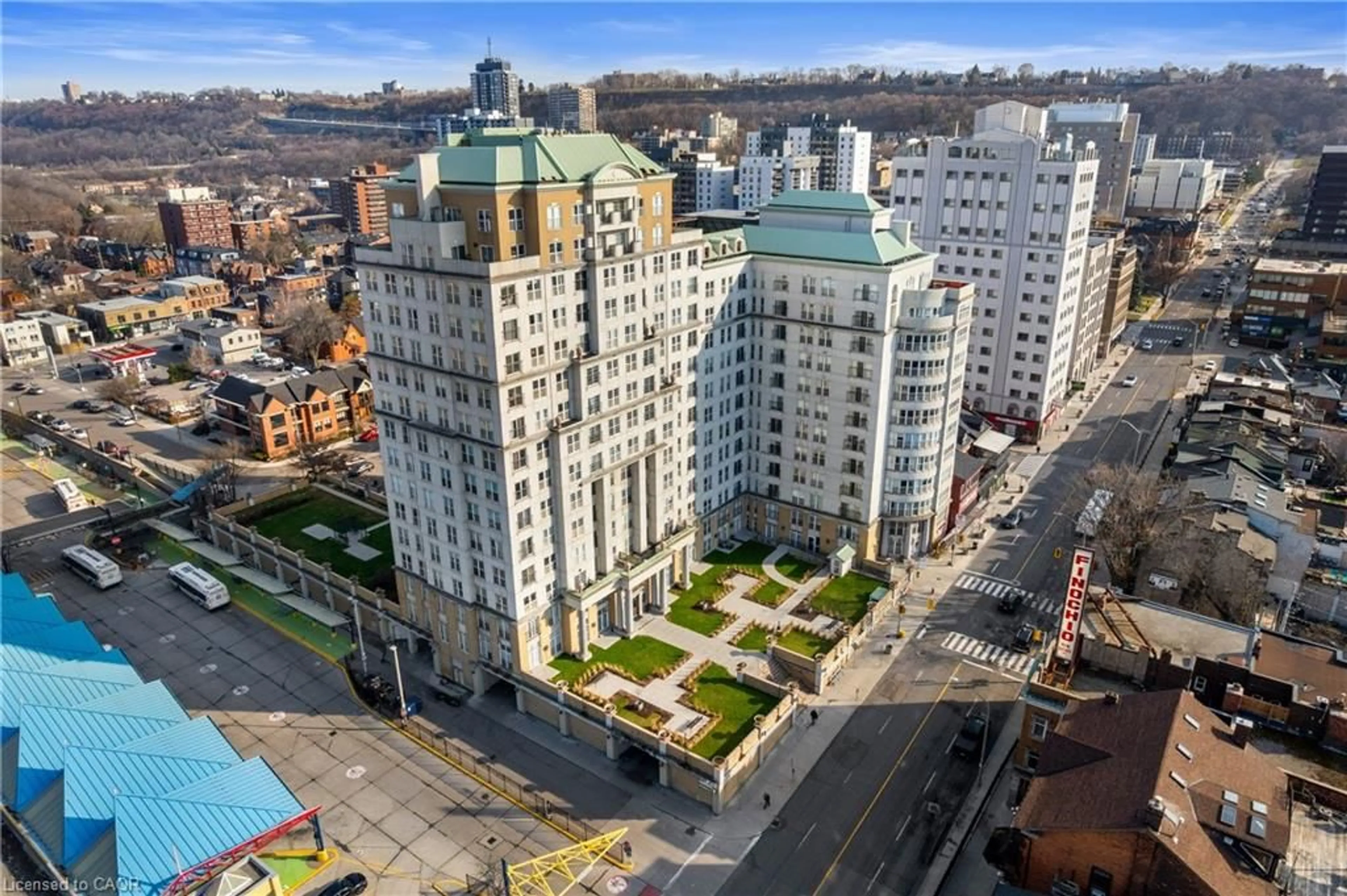 A pic from outside/outdoor area/front of a property/back of a property/a pic from drone, city buildings view from balcony for 135 James St #303, Hamilton Ontario L8P 2Z6