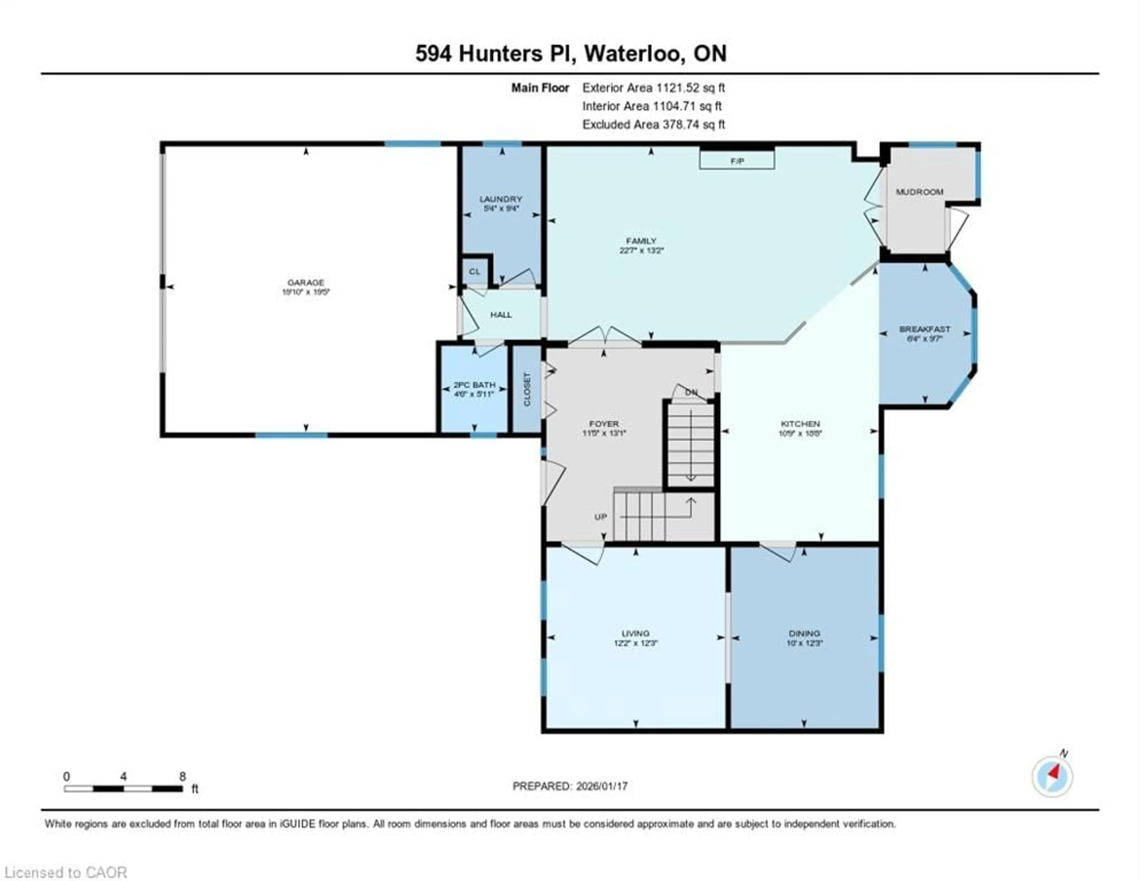 Floor plan for 594 Hunters Pl, Waterloo Ontario N2K 3L3