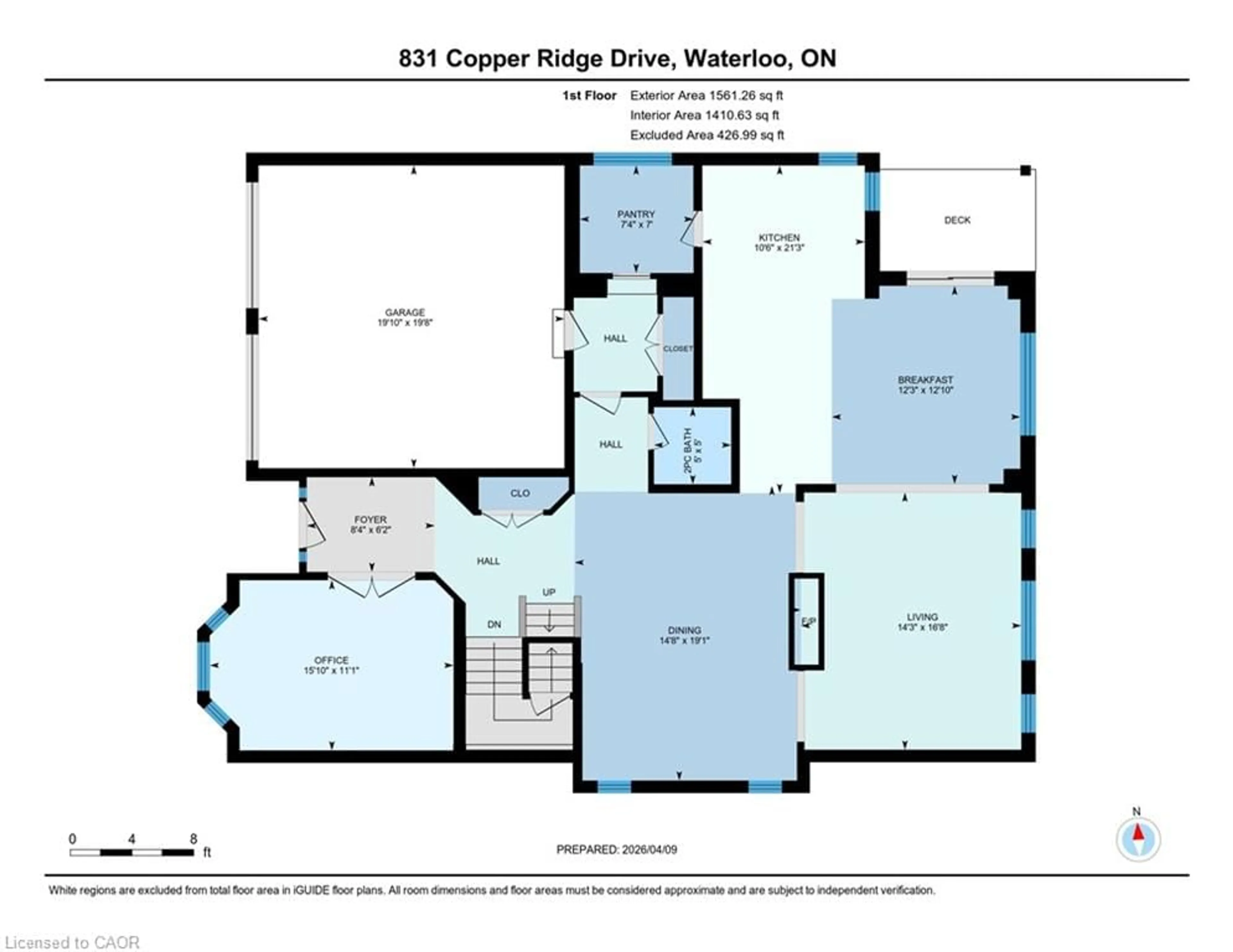 Floor plan for 831 Copper Ridge Dr, Waterloo Ontario N2K 0B5
