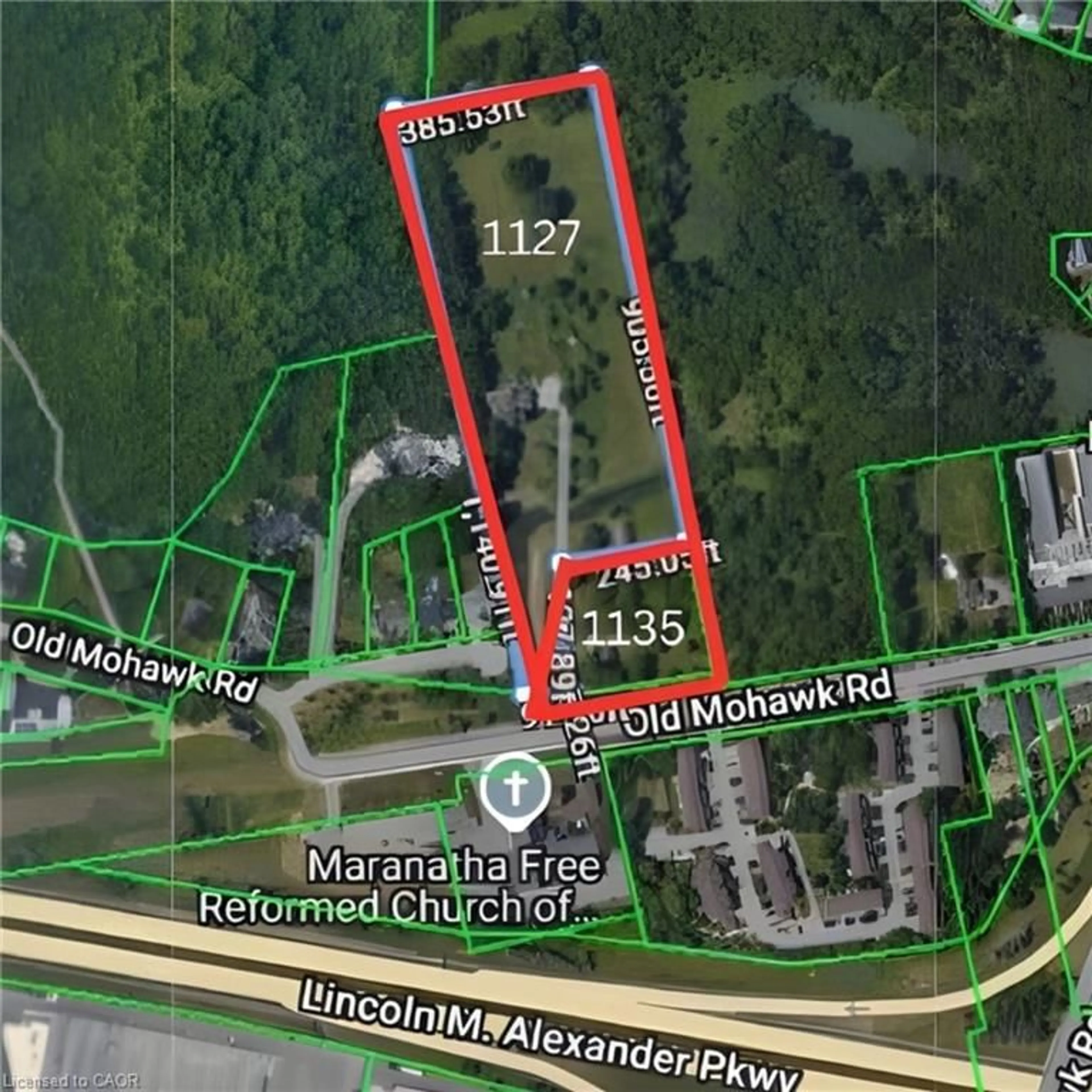 Picture of a map for 1127 & 1135 Old Mohawk Rd, Ancaster Ontario L9G 3K9