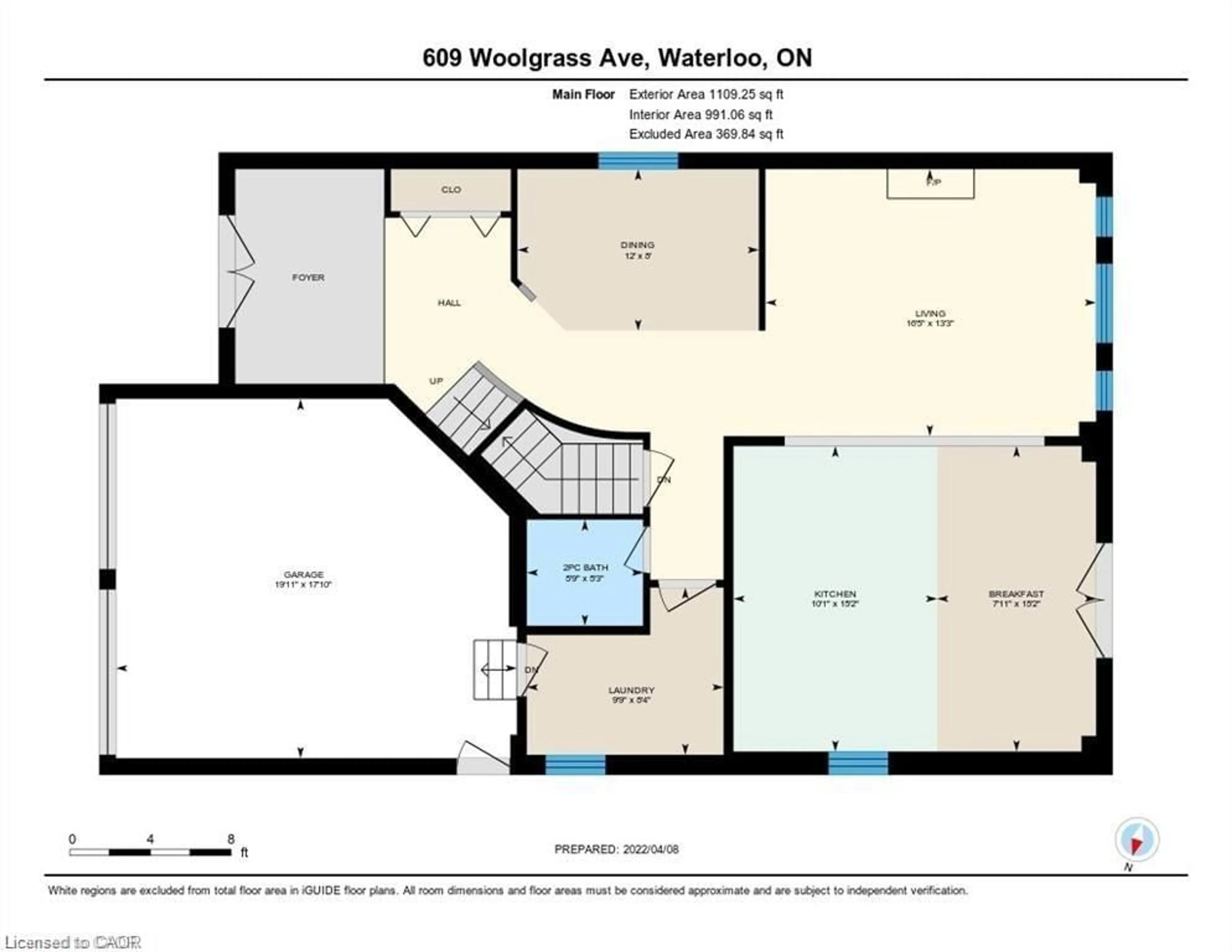 Floor plan for 609 Woolgrass Ave, Waterloo Ontario N2V 2X9