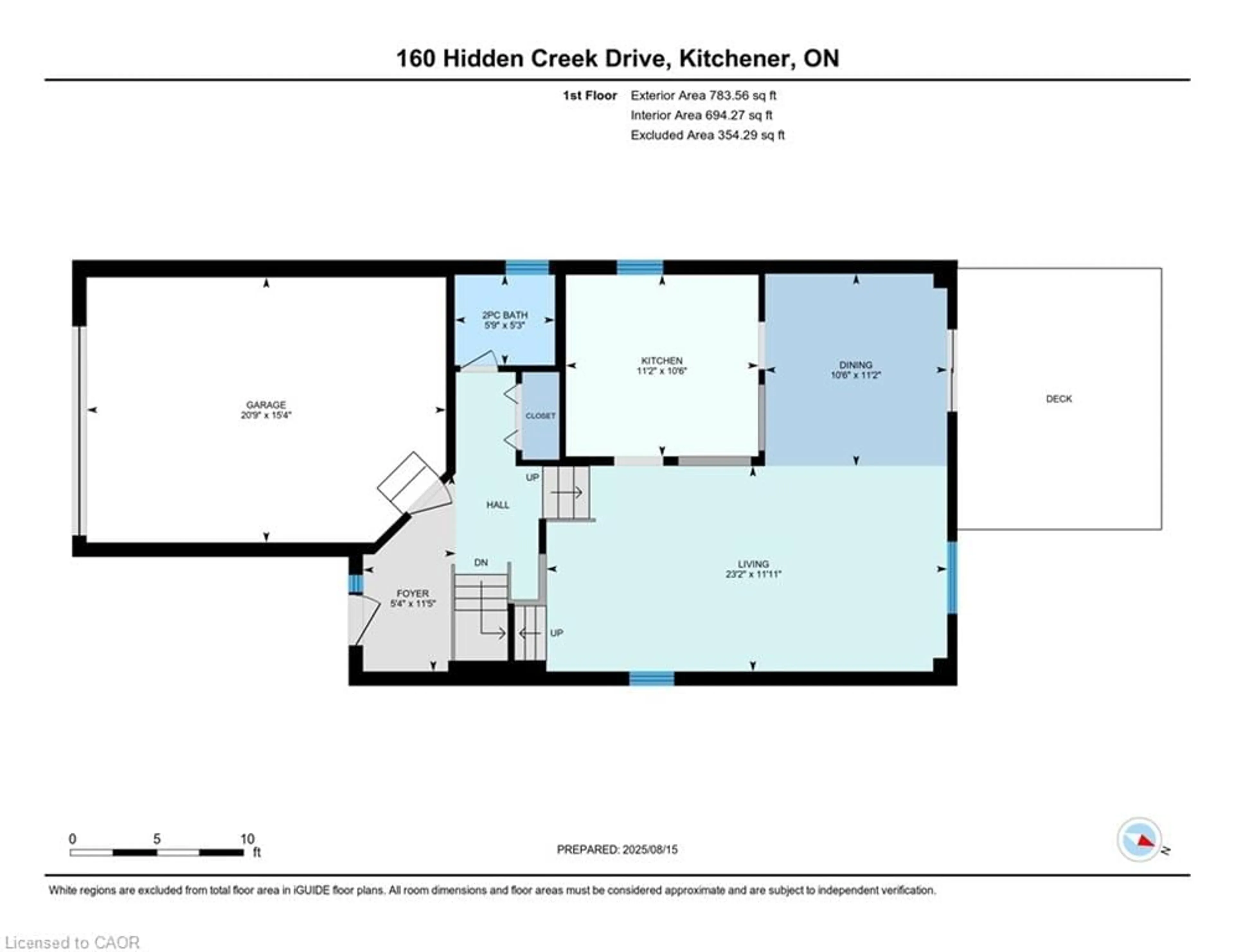 Floor plan for 160 Hidden Creek Dr, Kitchener Ontario N2N 3N6