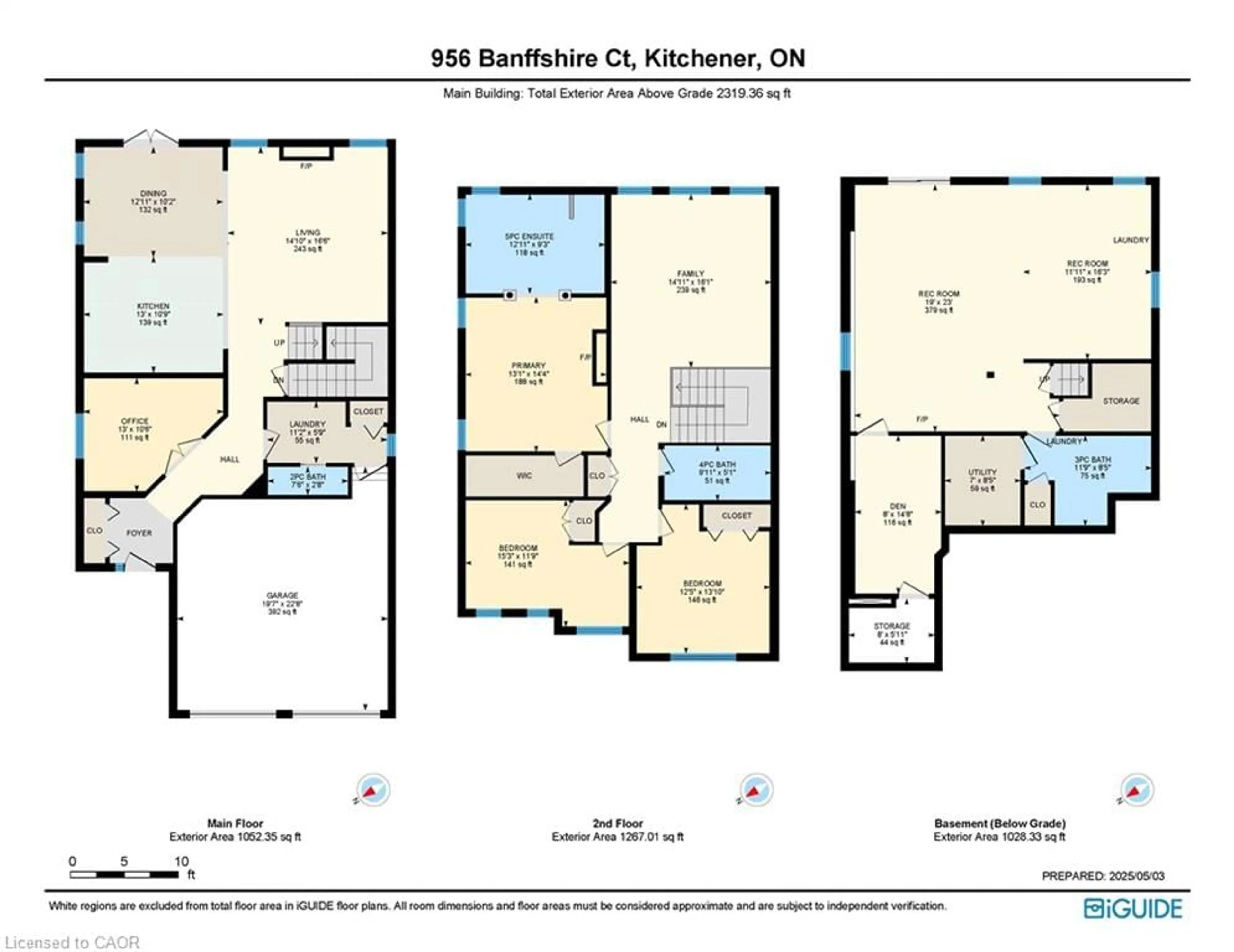 Floor plan for 956 Banffshire Crt, Kitchener Ontario N2R 1W8