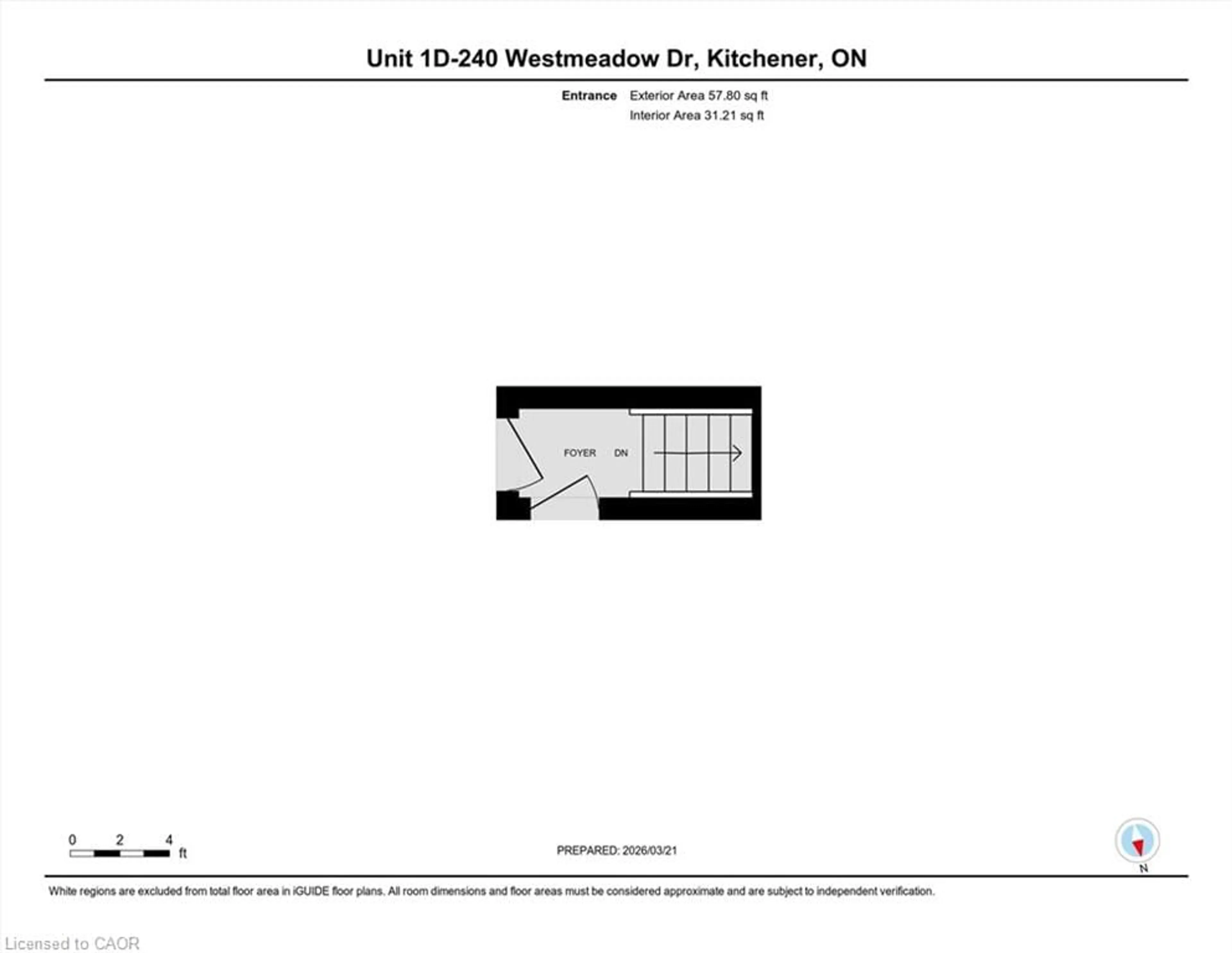 Floor plan for 240 Westmeadow Dr #1D, Kitchener Ontario N2N 0A1