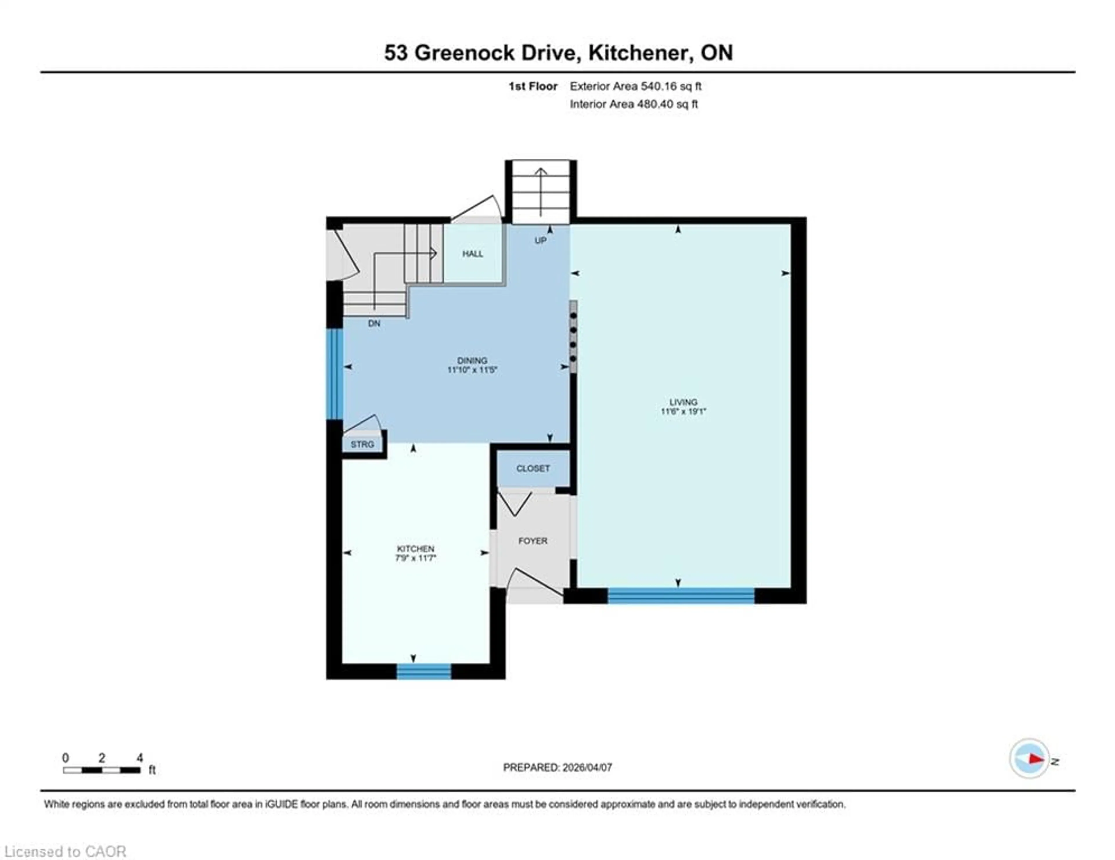 Floor plan for 53 Greenock Dr, Kitchener Ontario N2E 2J9