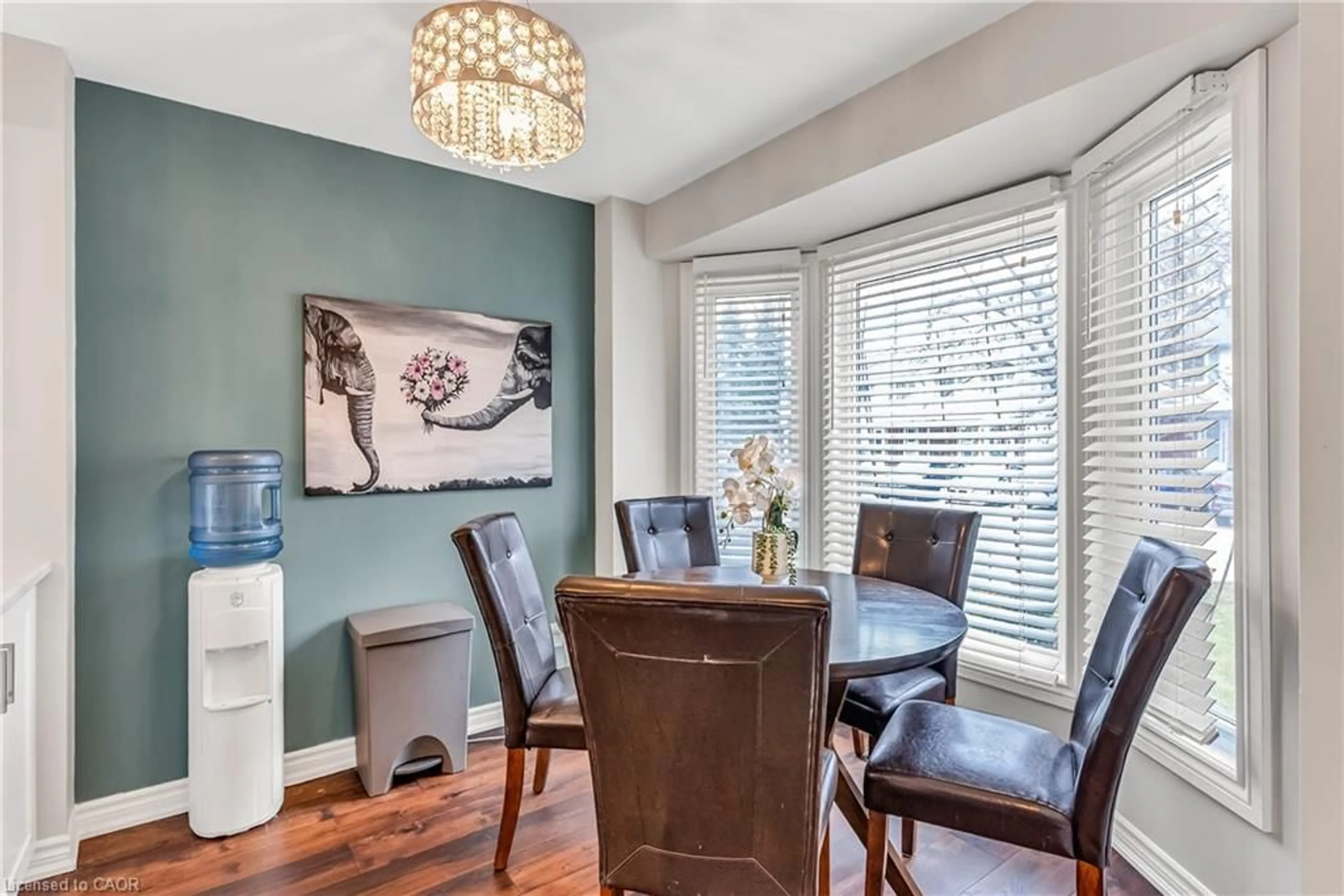 Dining room, wood/laminate floor for 219 Kingswood Dr #52, Kitchener Ontario N2E 3J5