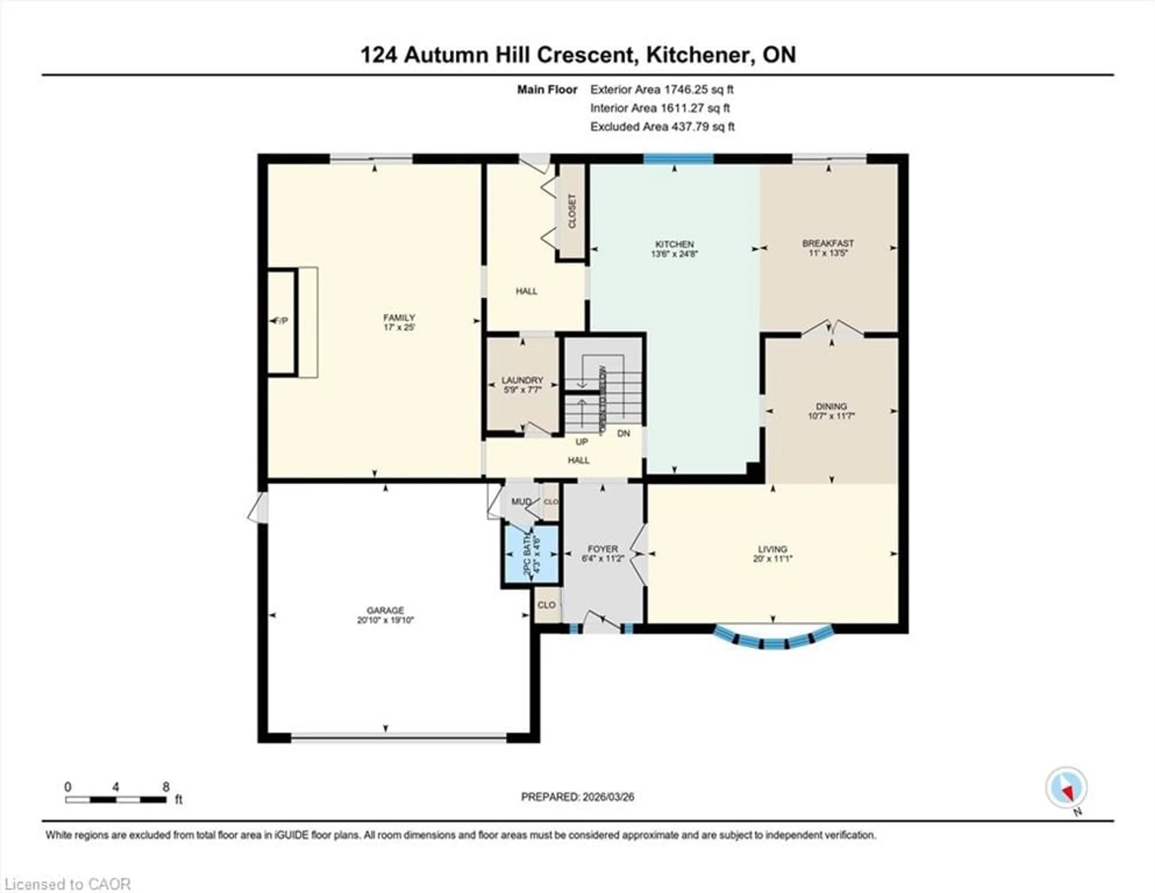 Floor plan for 124 Autumn Hill Cres, Kitchener Ontario N2N 1K7
