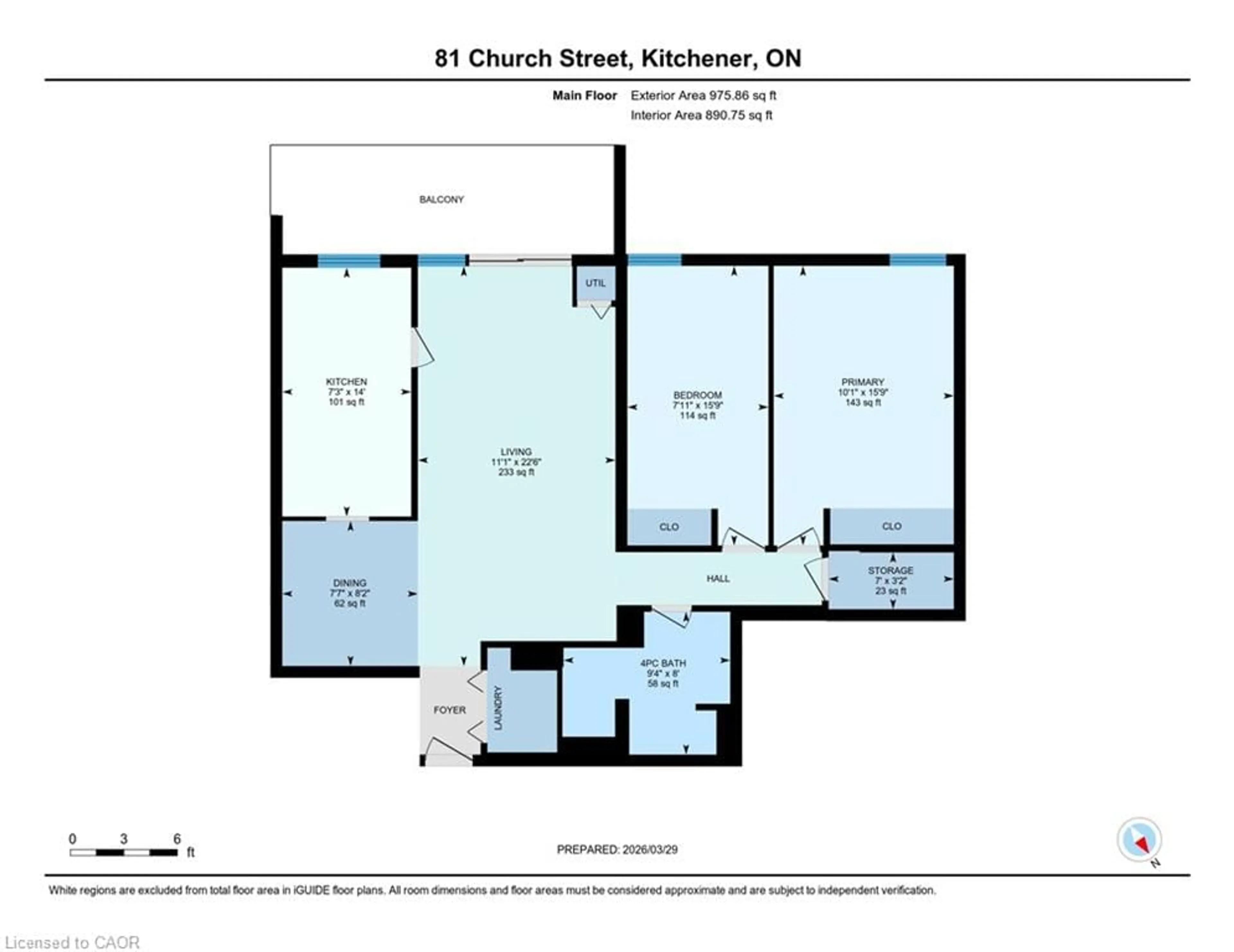Floor plan for 81 Church St #1406, Kitchener Ontario N2G 4M1