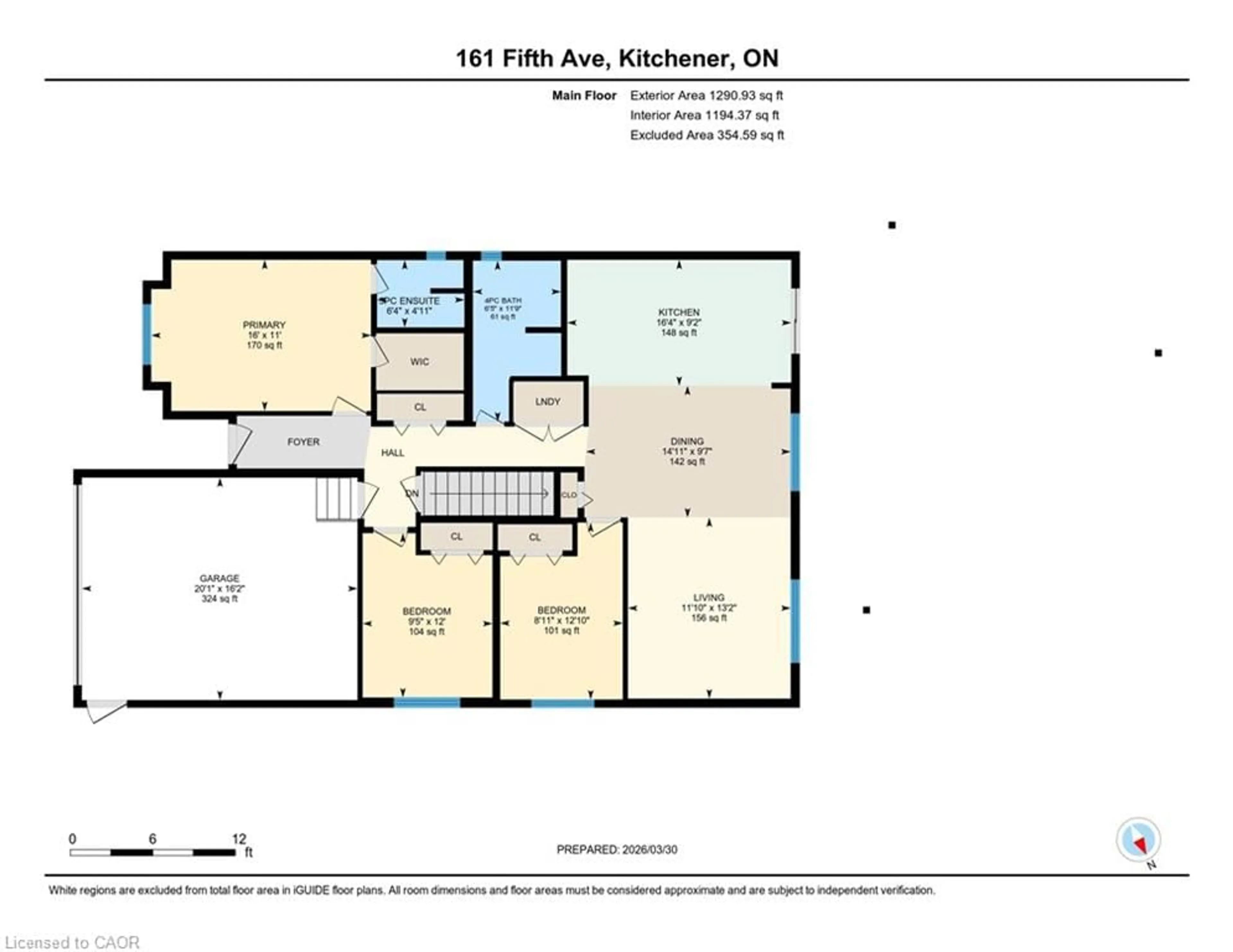 Floor plan for 161 Fifth Ave, Kitchener Ontario N2C 1P6