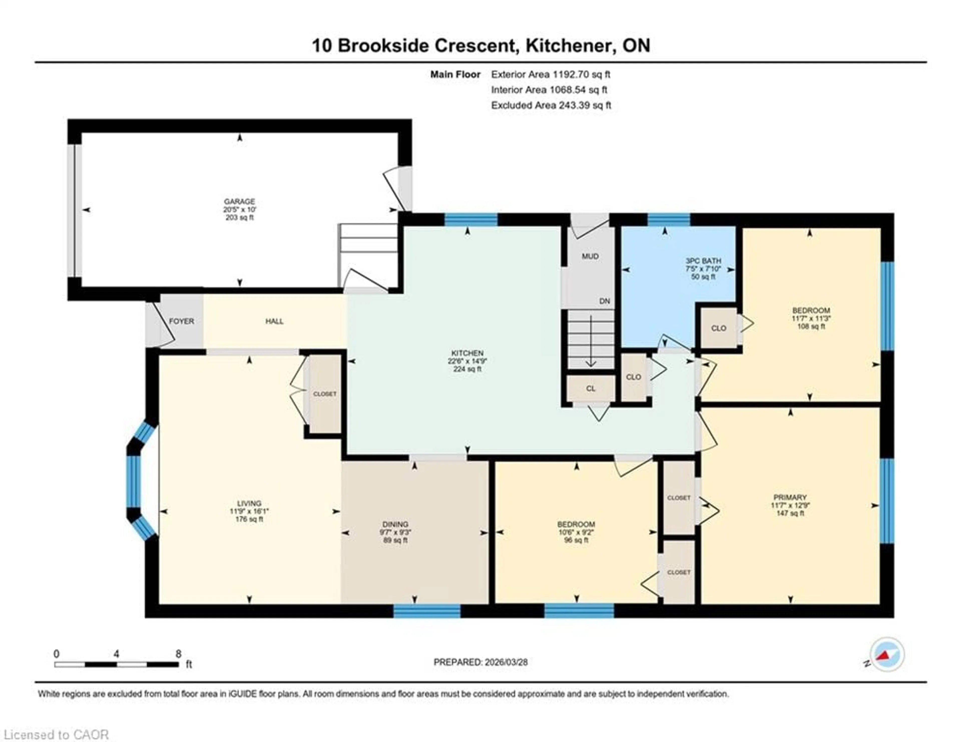 Floor plan for 10 Brookside Cres, Kitchener Ontario N2N 1H1