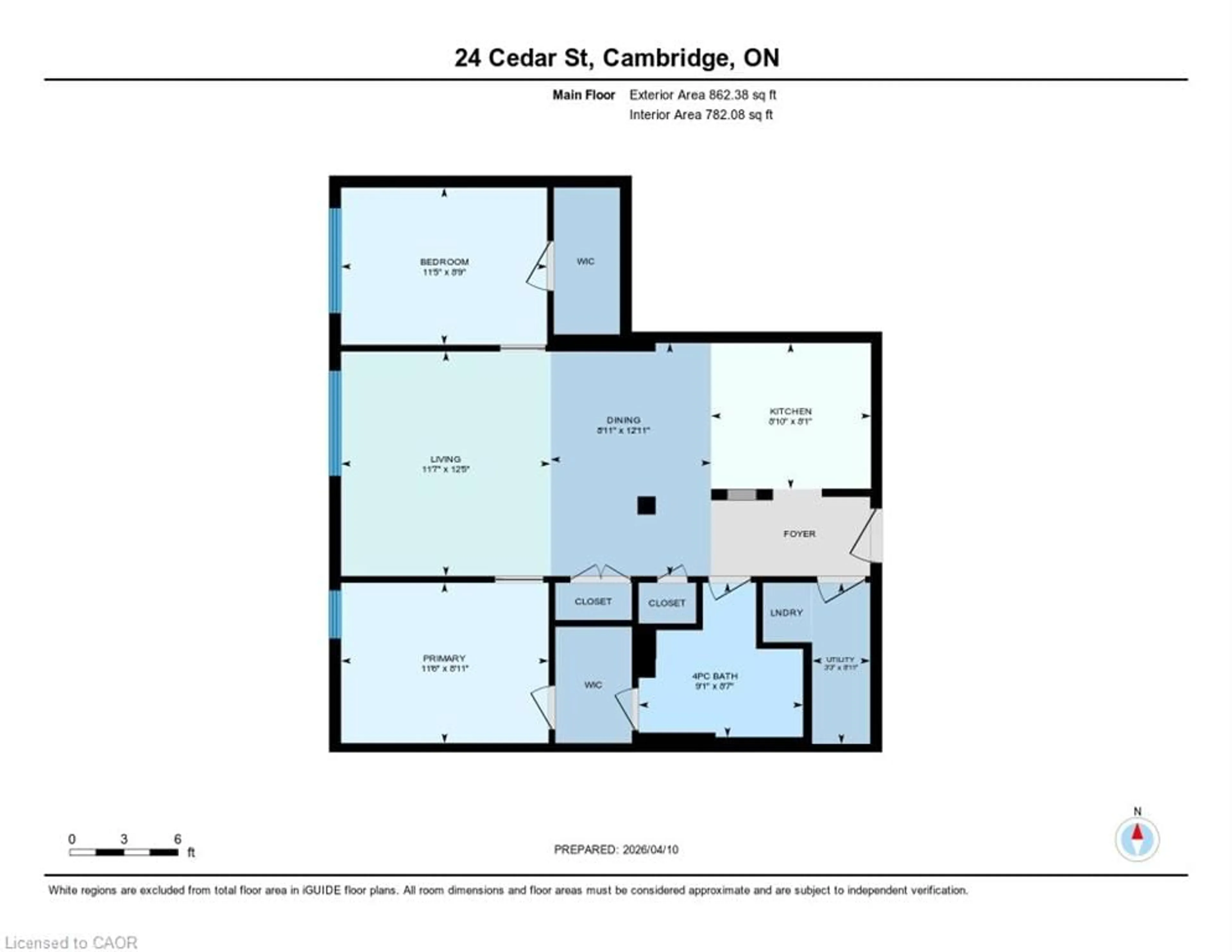 Floor plan for 24 Cedar St #109, Cambridge Ontario N1S 0B2