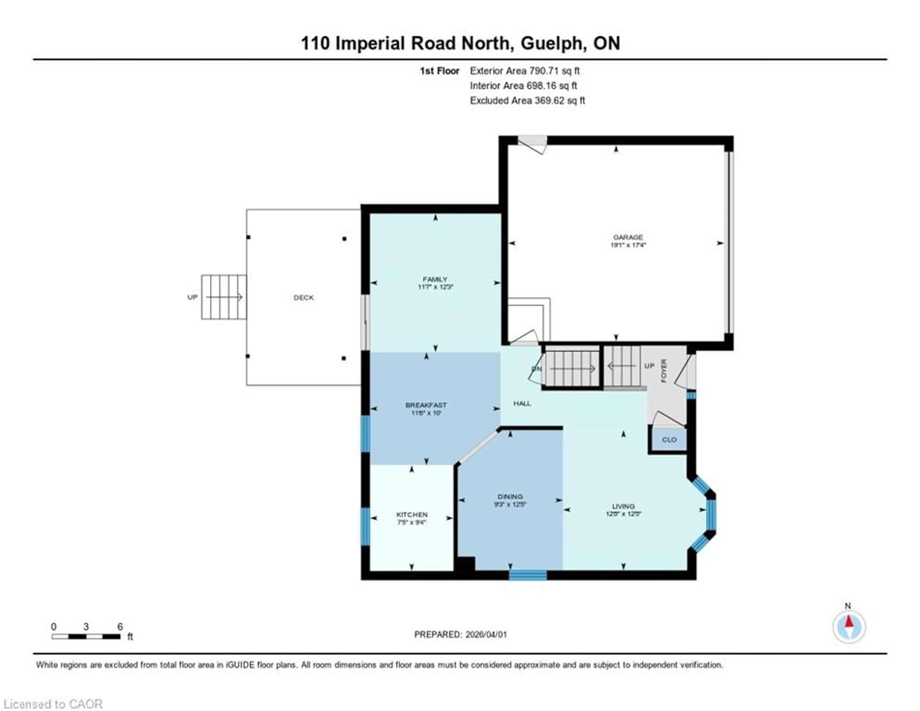 Floor plan for 110 Imperial Rd, Guelph Ontario N1H 7Z5