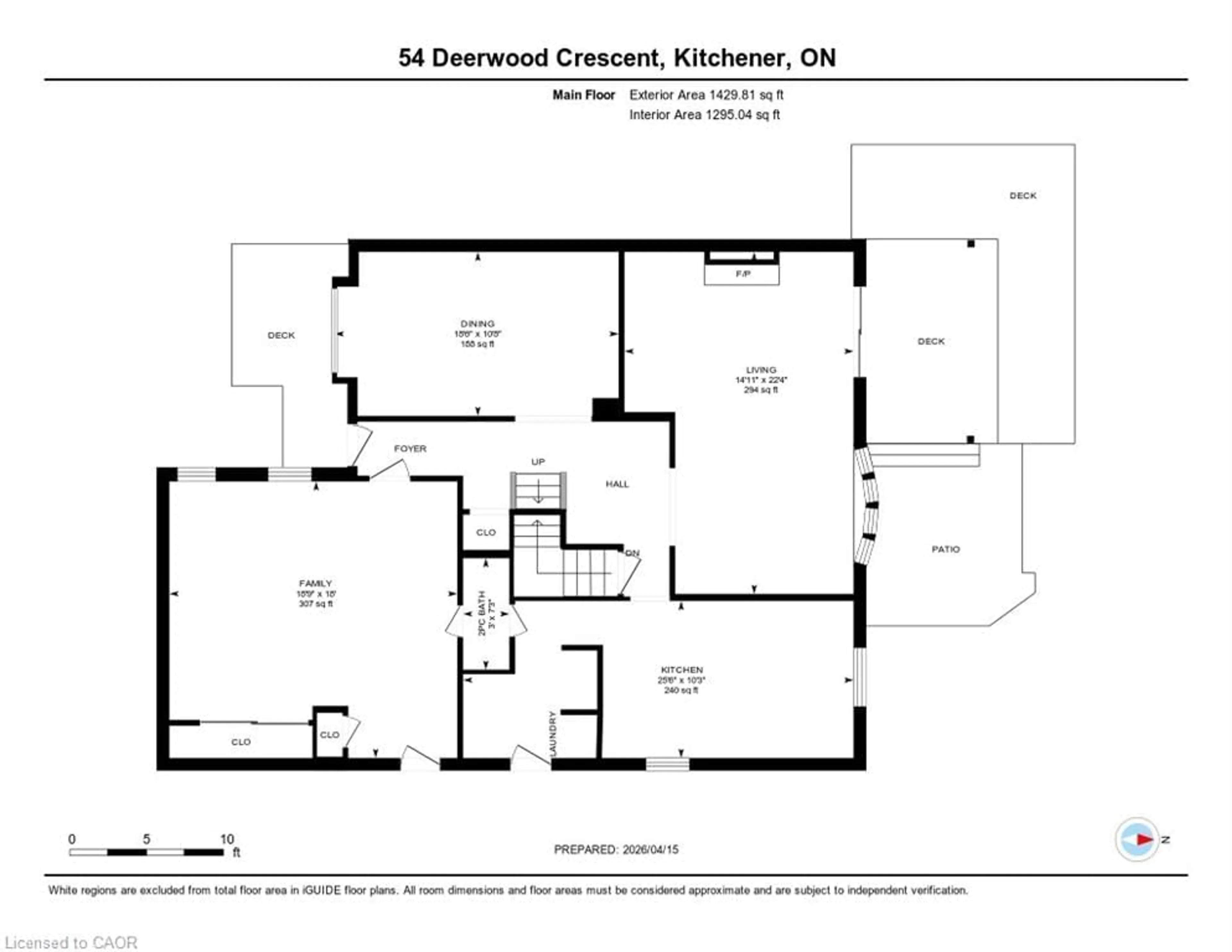 Floor plan for 54 Deerwood Cres, Kitchener Ontario N2N 1R3