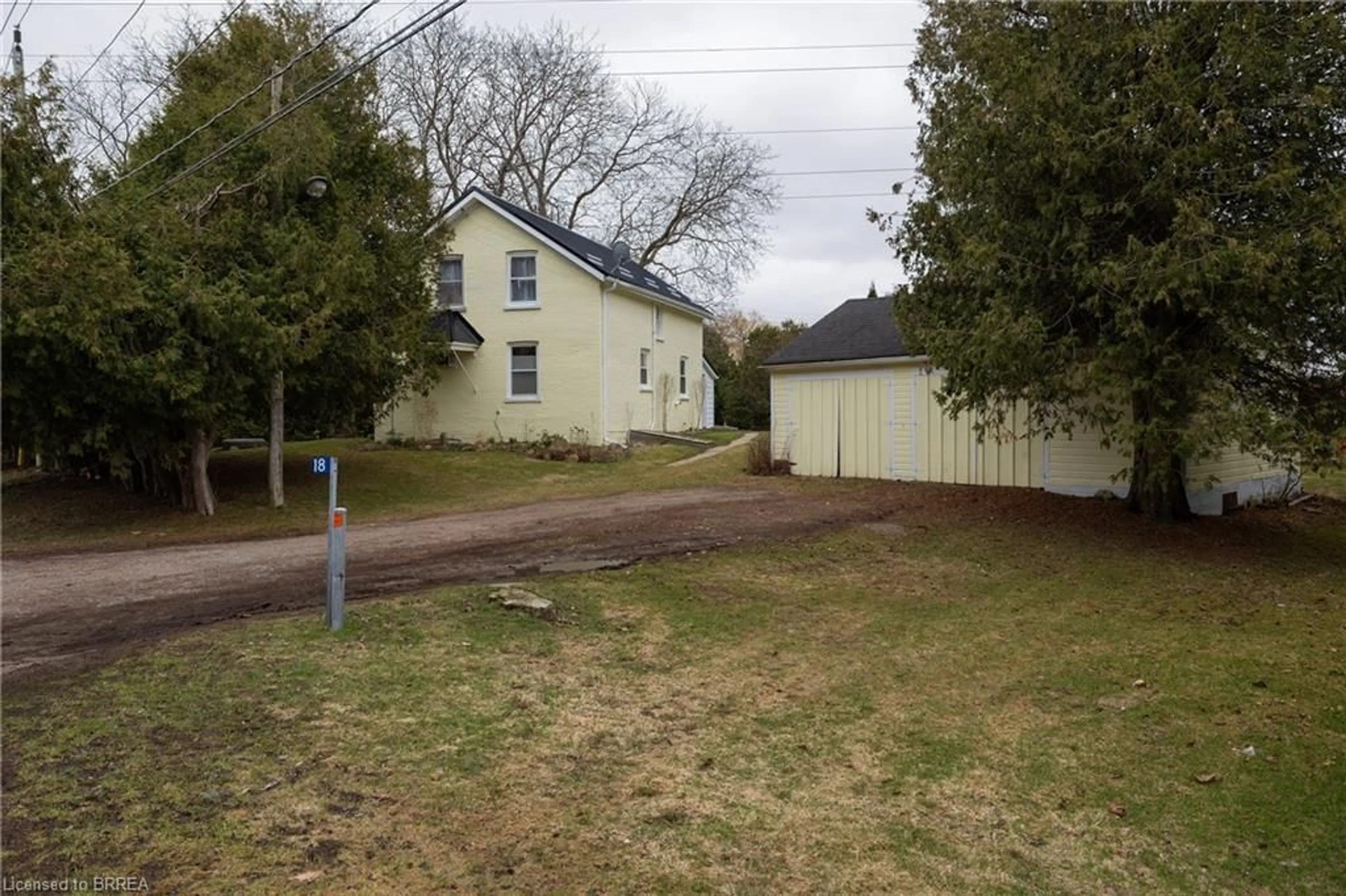 A pic from outside/outdoor area/front of a property/back of a property/a pic from drone, street for 18 Mcgill Rd, Mount Pleasant Ontario N0E 1K0