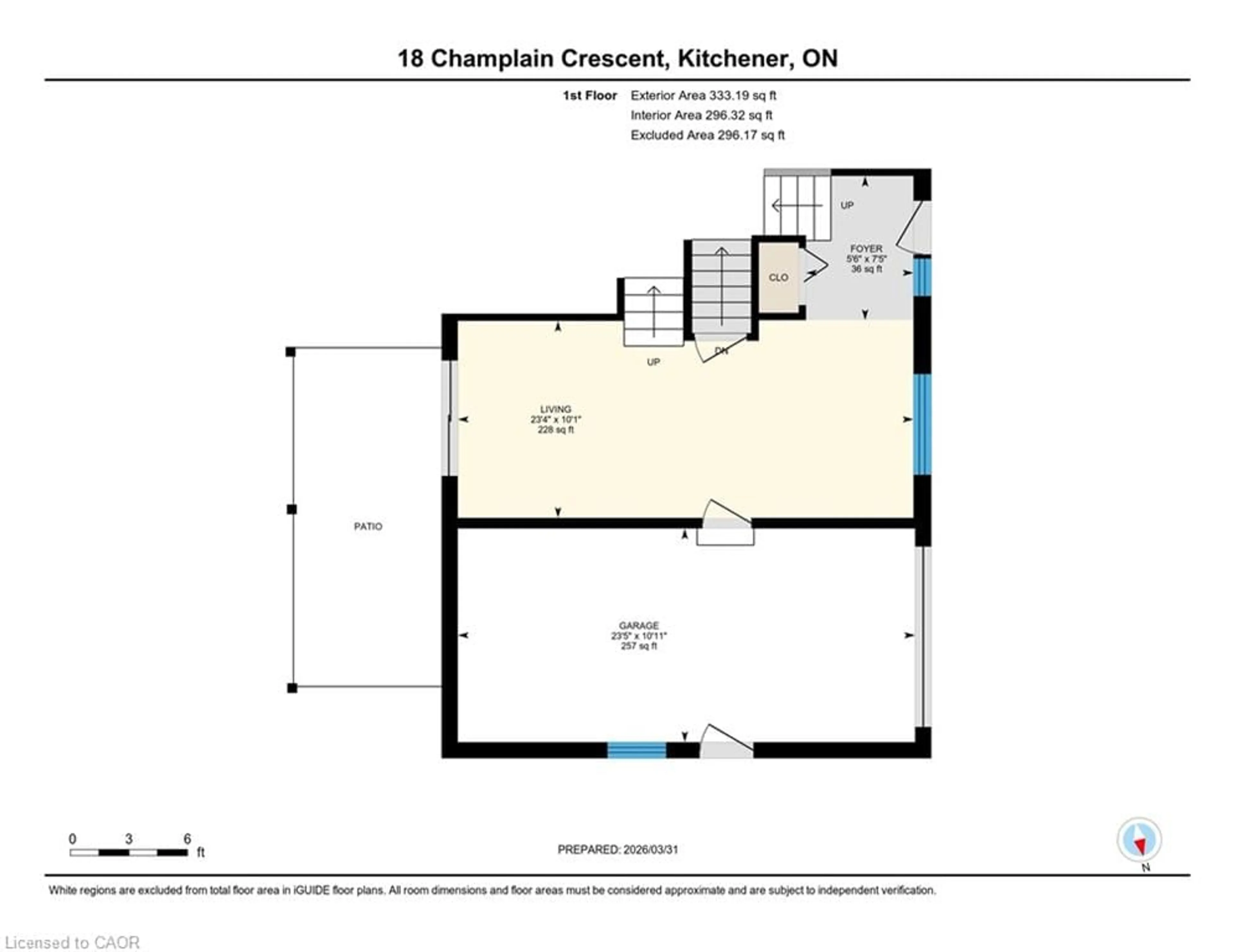 Floor plan for 18 Champlain Cres, Kitchener Ontario N2B 2Y6