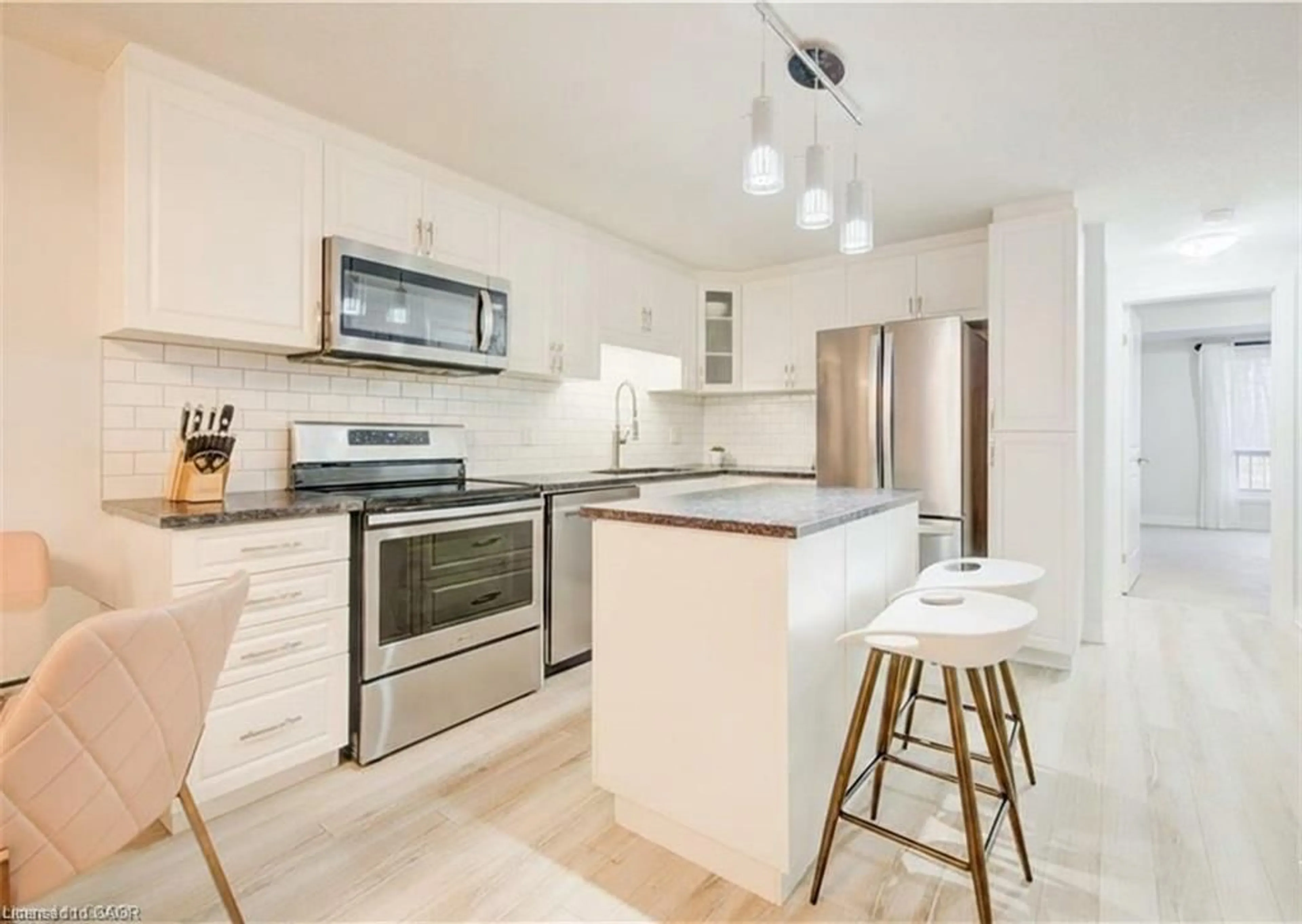 Open concept kitchen, ceramic/tile floor for 1989 Ottawa St #27A, Kitchener Ontario N2E 0G7