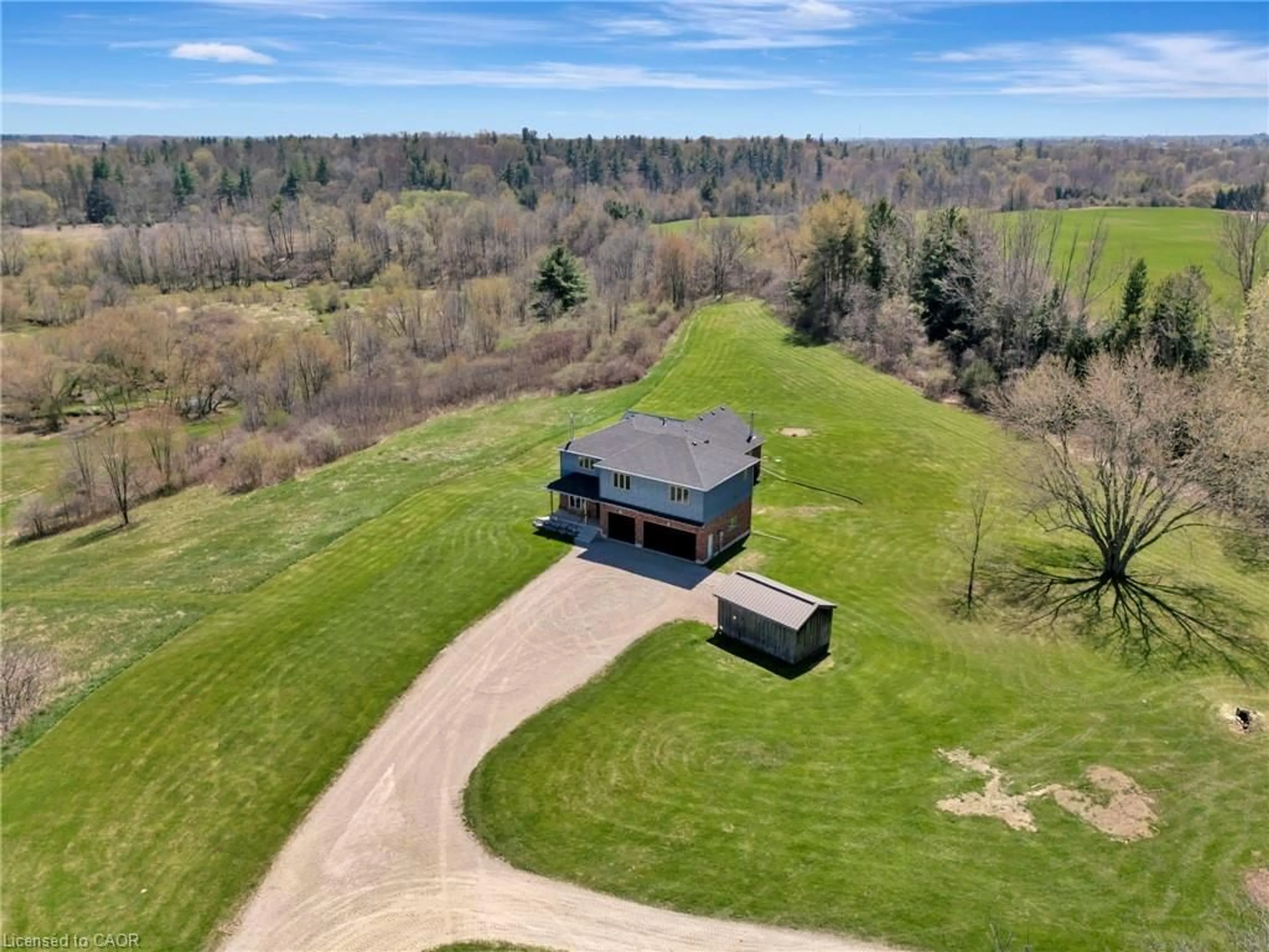 A pic from outside/outdoor area/front of a property/back of a property/a pic from drone, water/lake/river/ocean view for 70 Governors Rd, Paris Ontario N3L 3E1