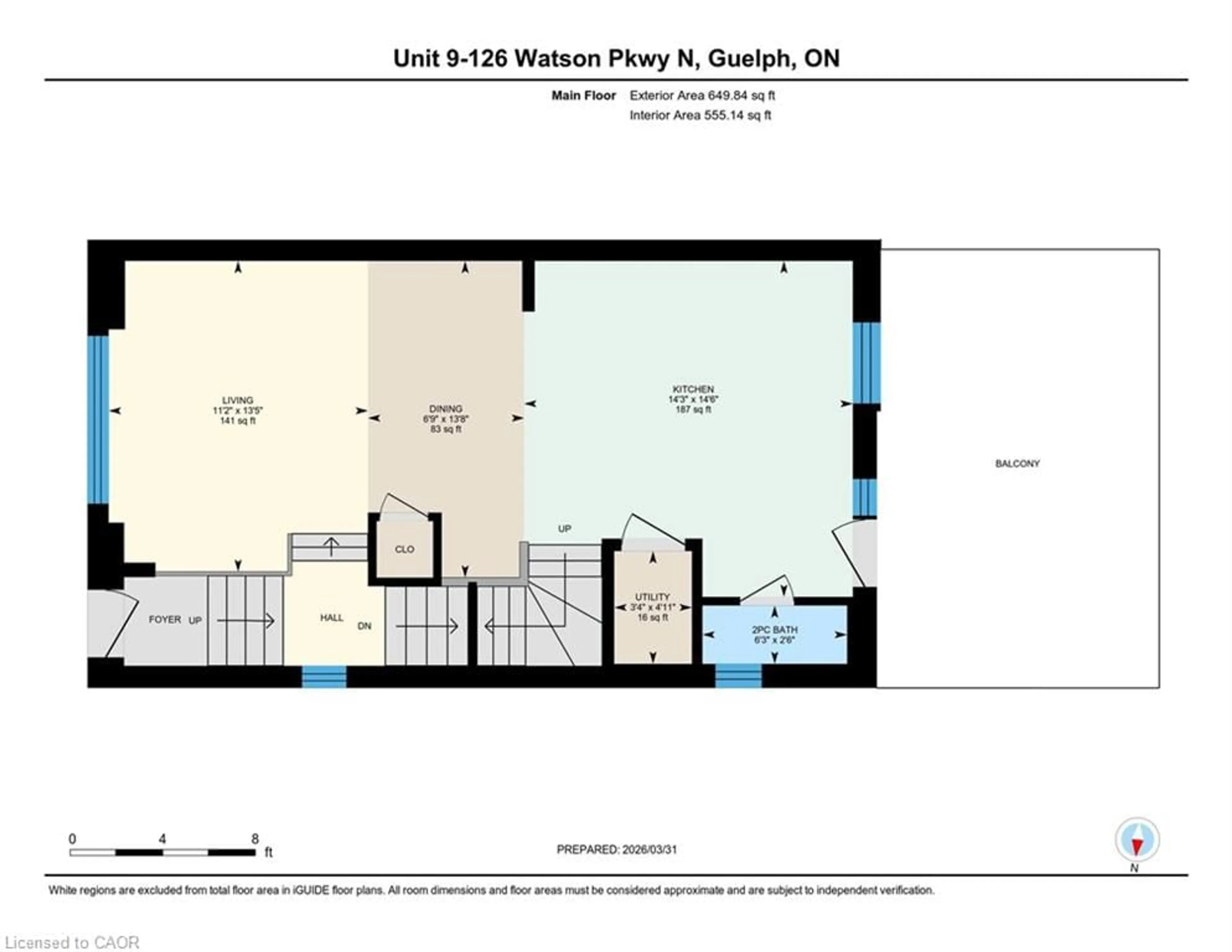 Floor plan for 126 Watson Pky #9, Guelph Ontario N1E 0P6