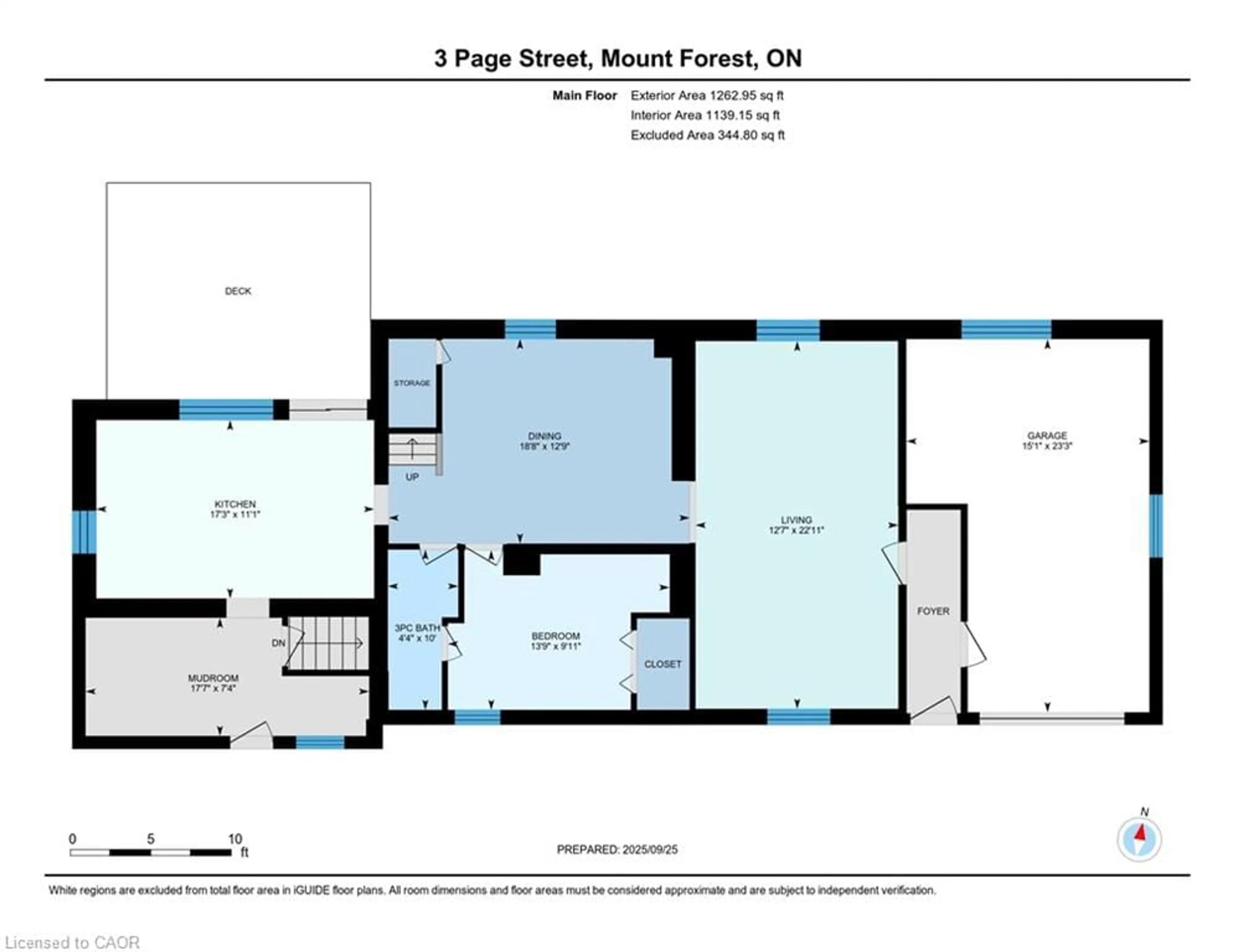 Floor plan for 3 Page St, Mount Forest Ontario N0G 2L3