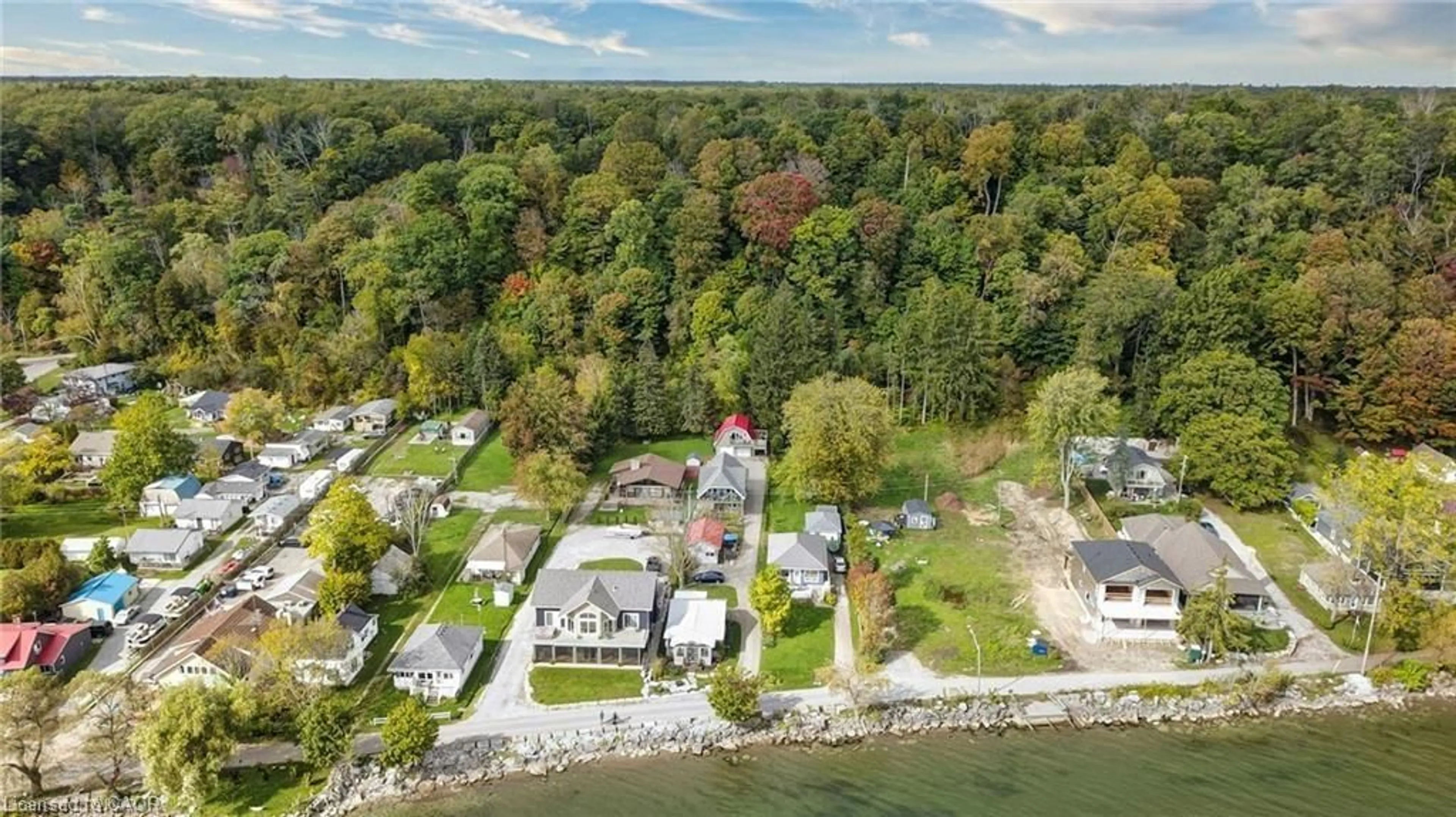 A pic from outside/outdoor area/front of a property/back of a property/a pic from drone, water/lake/river/ocean view for 37B Cedar Dr, Turkey Point Ontario N0E 1T0