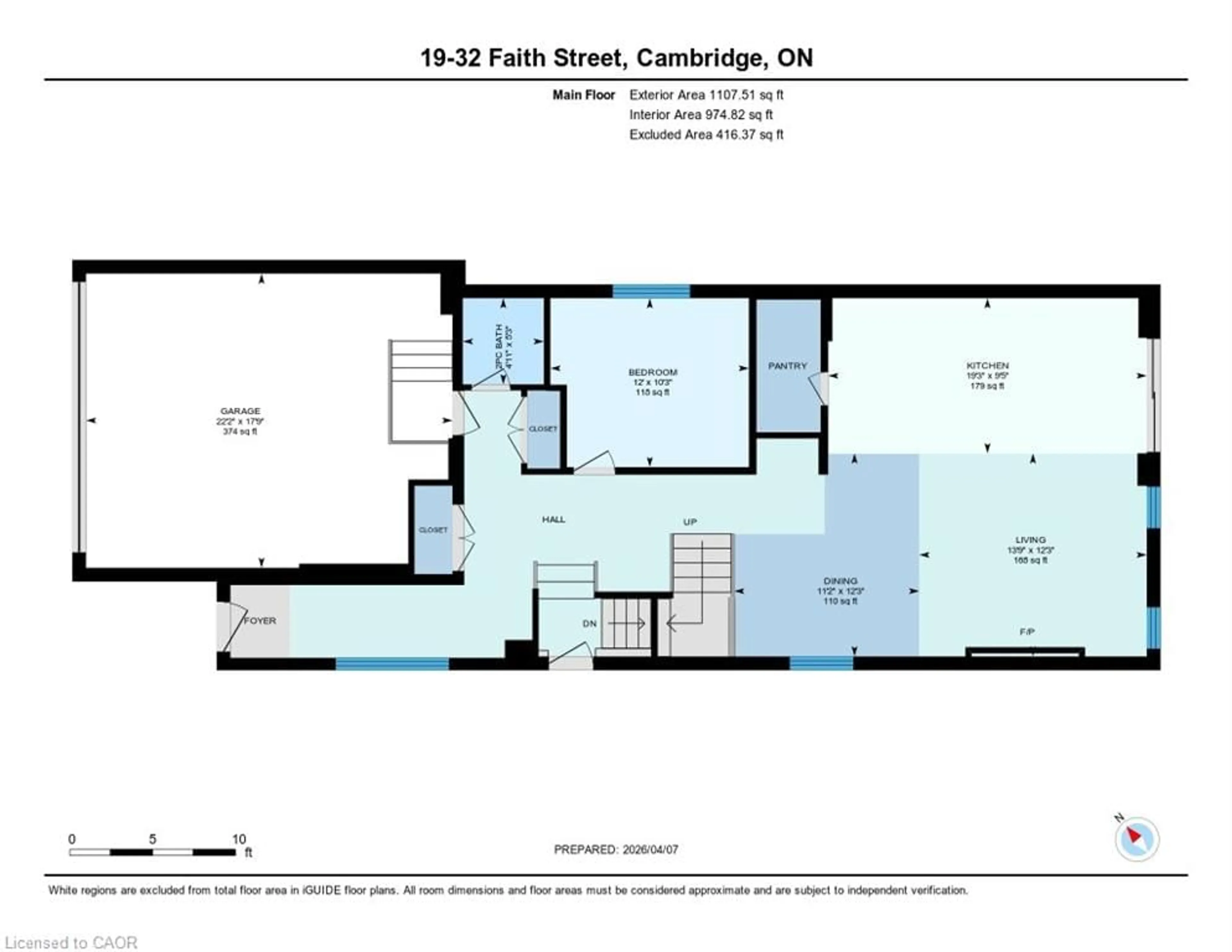 Floor plan for 32 Faith St #19, Cambridge Ontario N1T 0E8