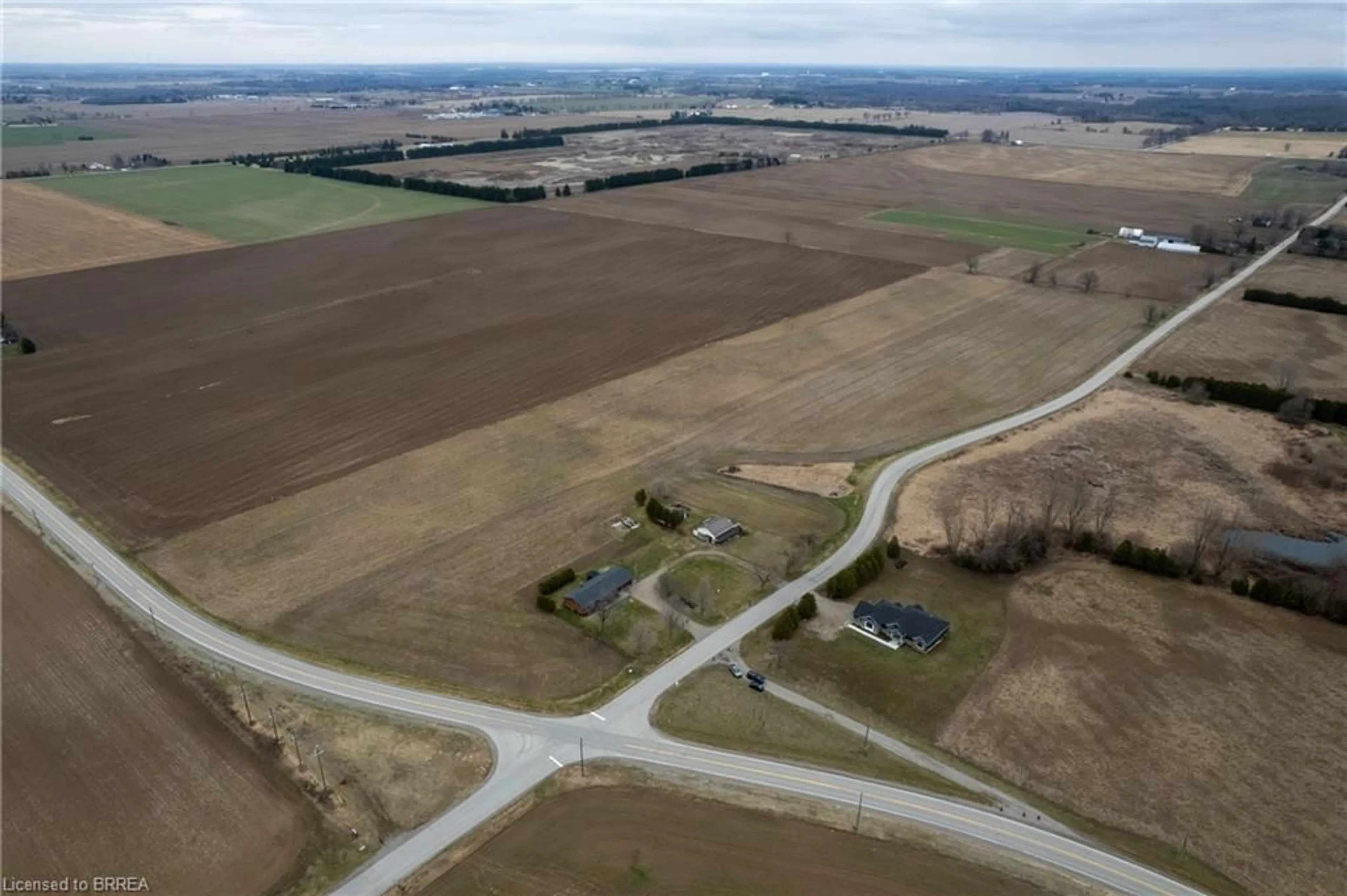 A pic from outside/outdoor area/front of a property/back of a property/a pic from drone, street for 58 Tenth Concession Rd, Burford Ontario N0E 1A0