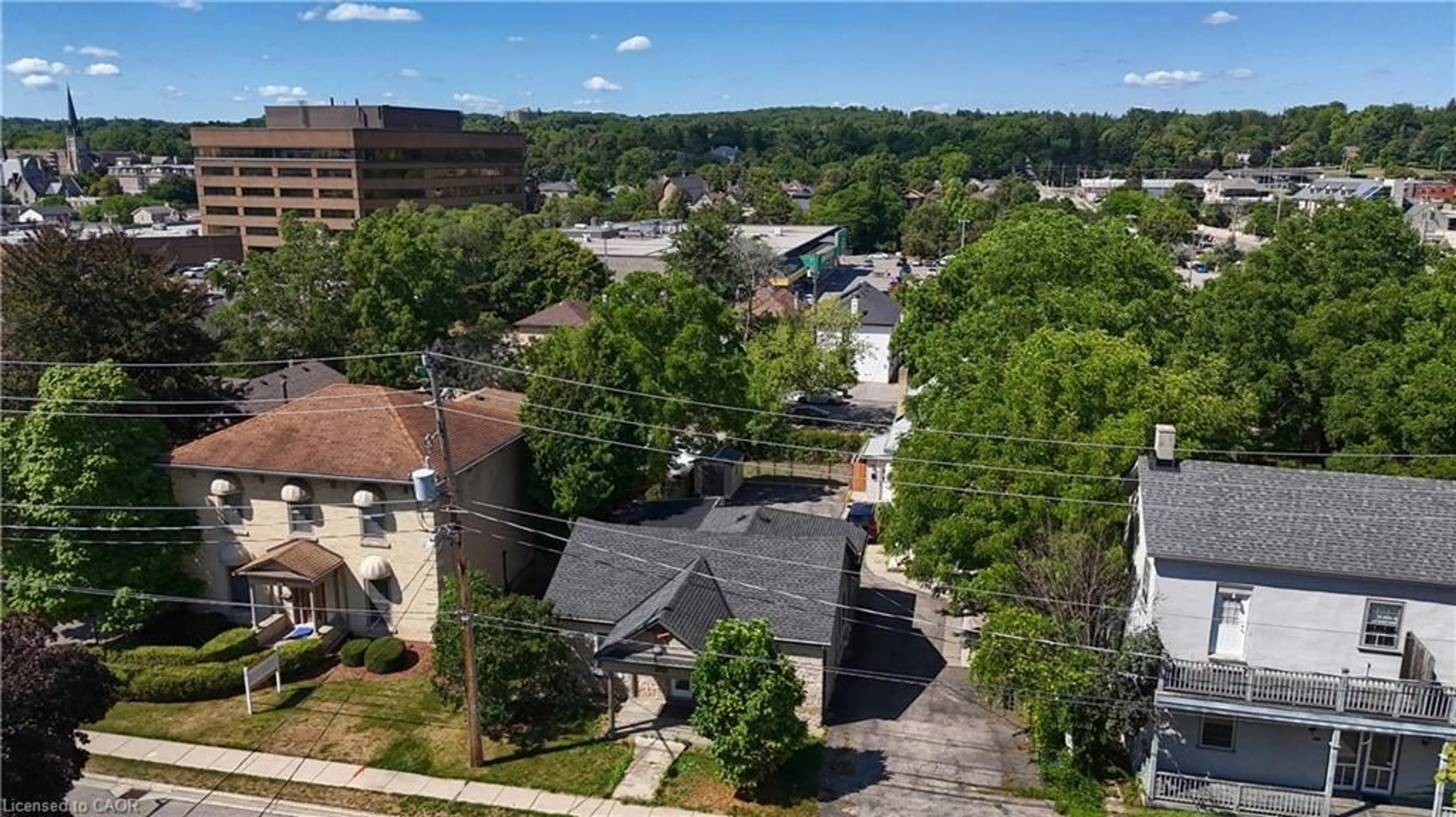 A pic from outside/outdoor area/front of a property/back of a property/a pic from drone, city buildings view from balcony for 50 Cambridge St, Cambridge Ontario N1R 3R9
